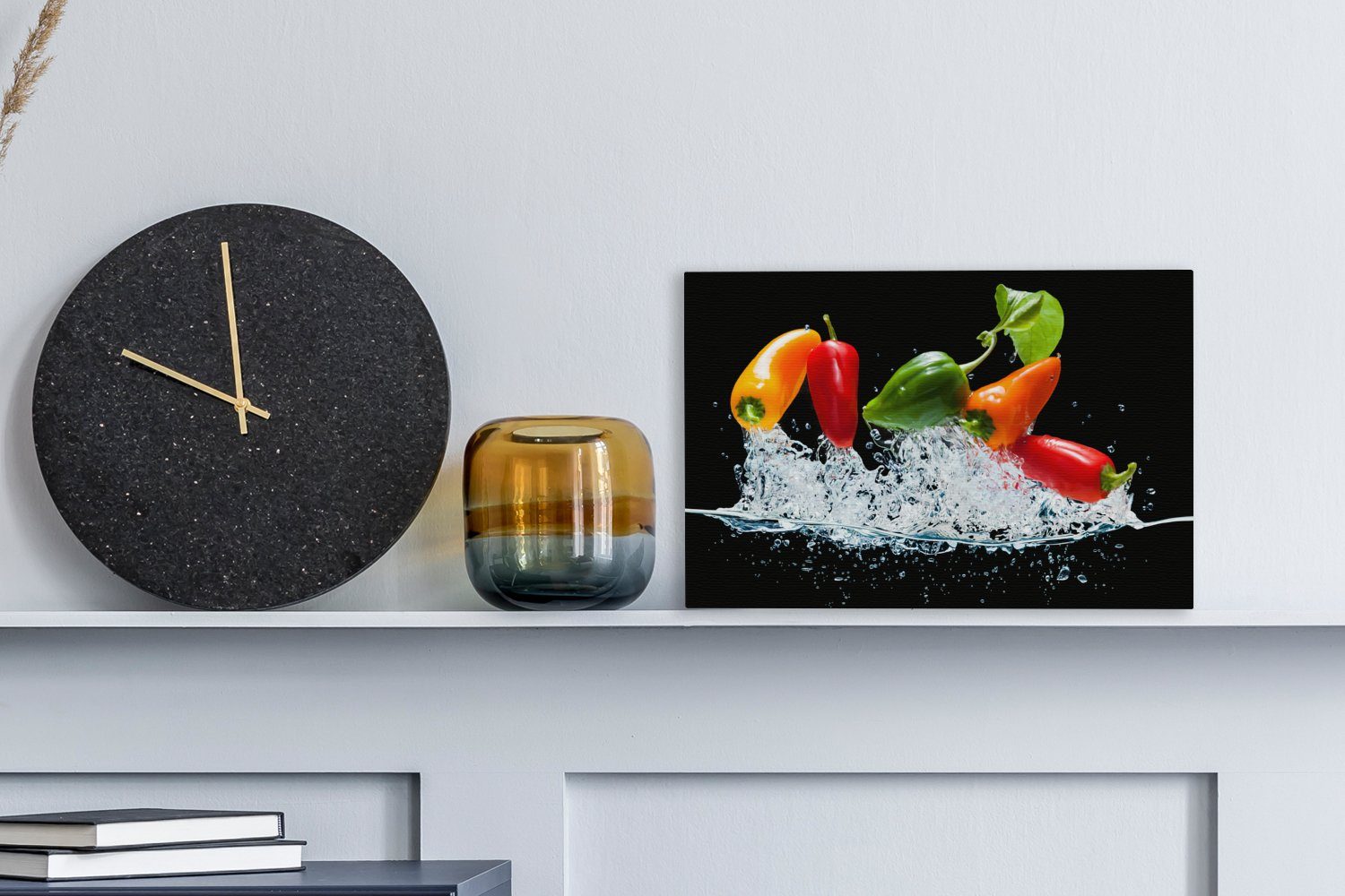 OneMillionCanvasses® Leinwandbild Paprika - Schwarz - günstig online kaufen