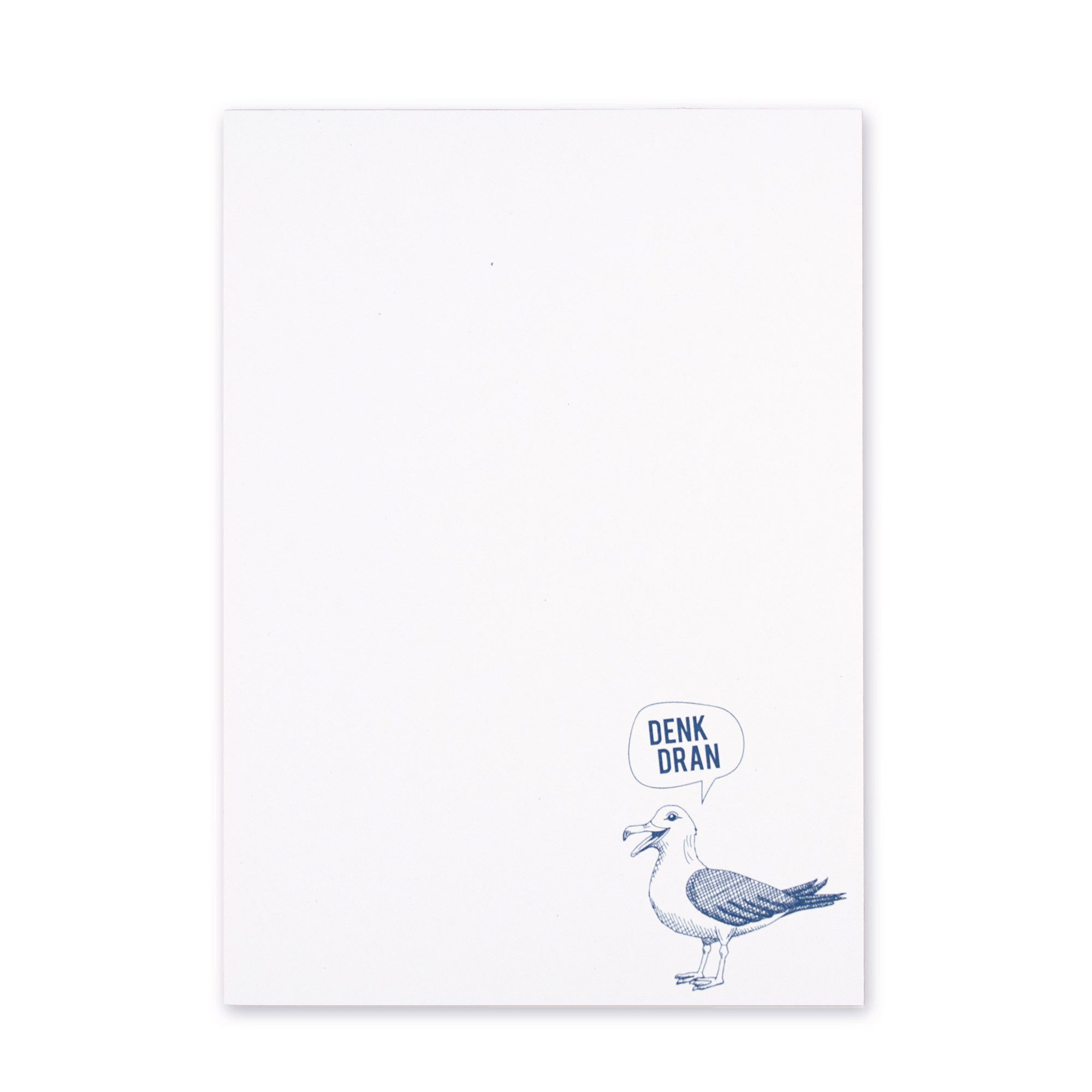 Bow & Hummingbird Notizblock Maritimer Notizblock "Denk dran" Möwe aus Recyclingpapier, 100 % Recyclingpapier