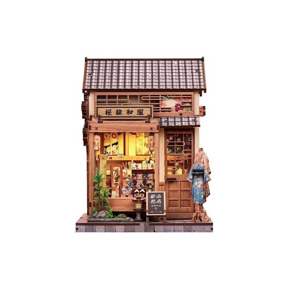 Cutebee Modellbausatz Miniature House Model Kit Sakura O Kimono Shop 19 x 14 cm
