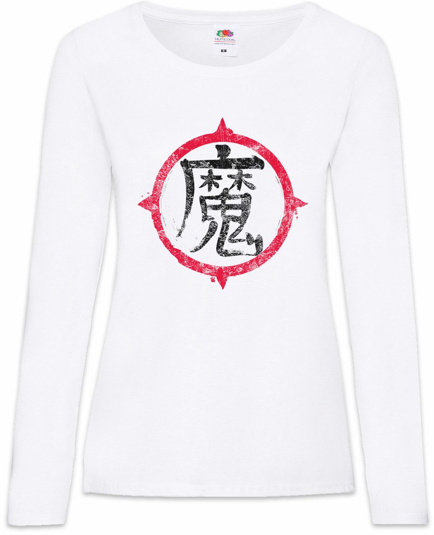 Langarmshirt Demon Kanji Damen Langarmshirt Japan Dämon Yokai Mononoke Kitsune