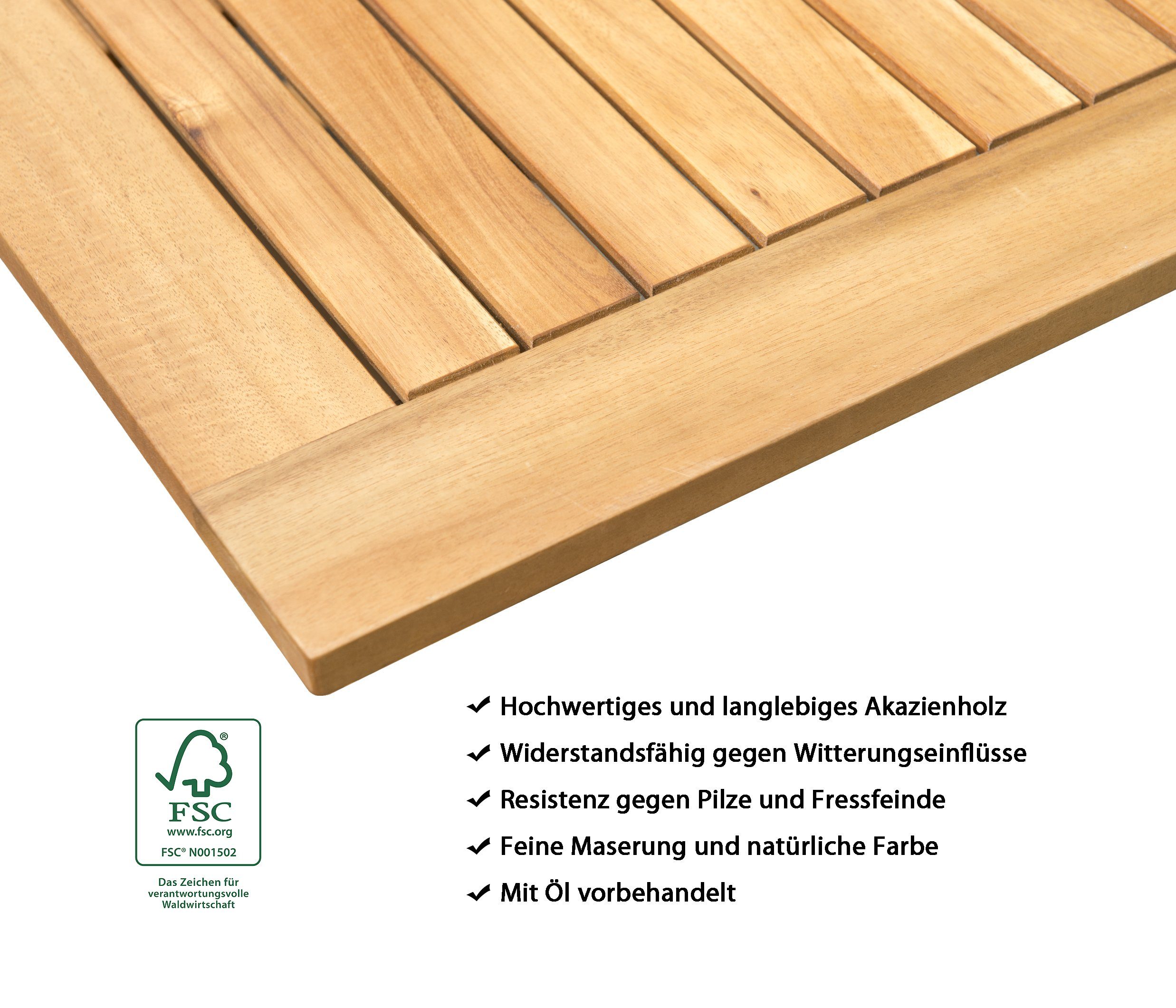 Dehner Gartentisch Holztisch Macao, klappbar, geölt, günstig online kaufen