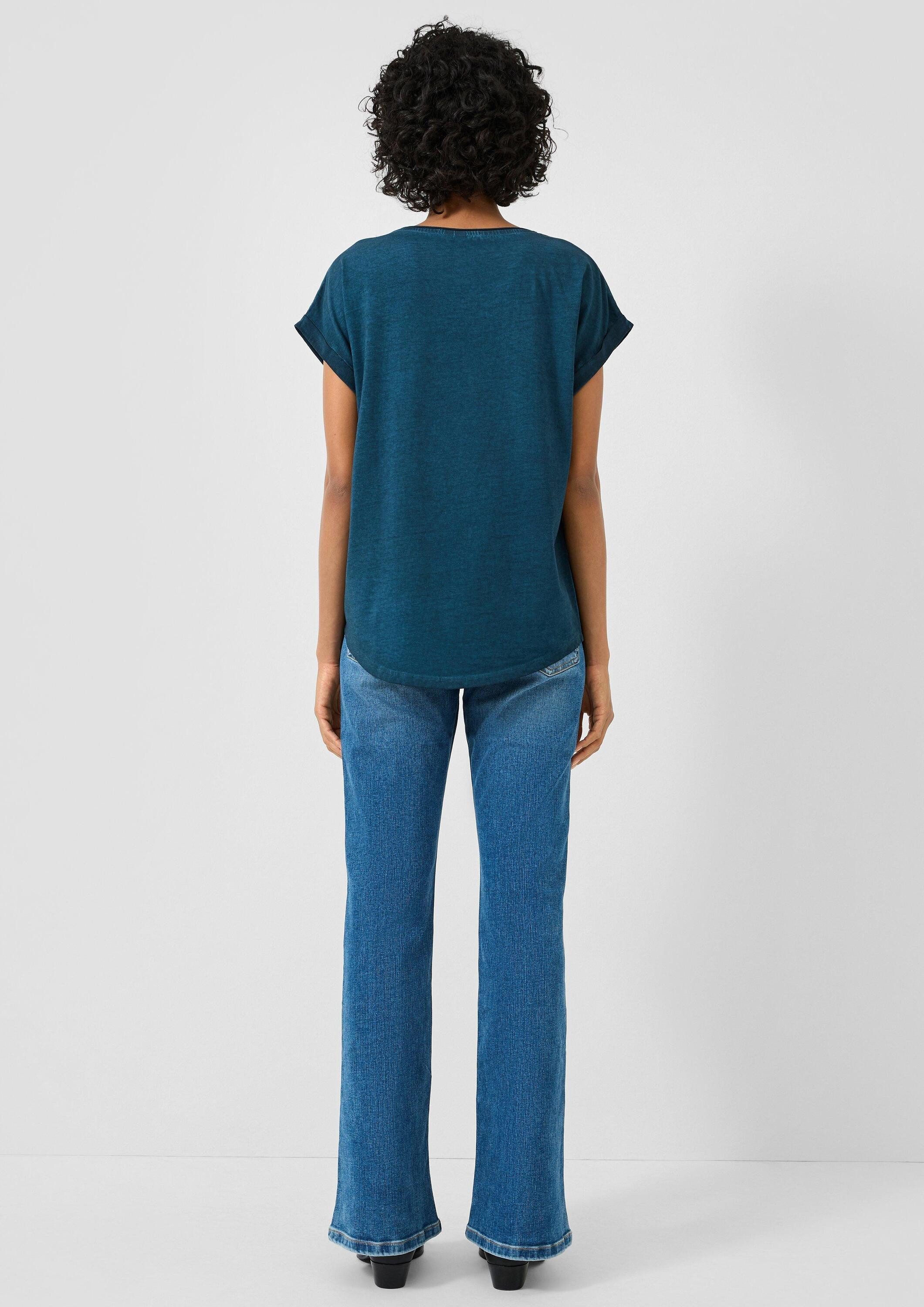 QS Kurzarmshirt T-Shirt Oversize-Shirt mit Frontprint
