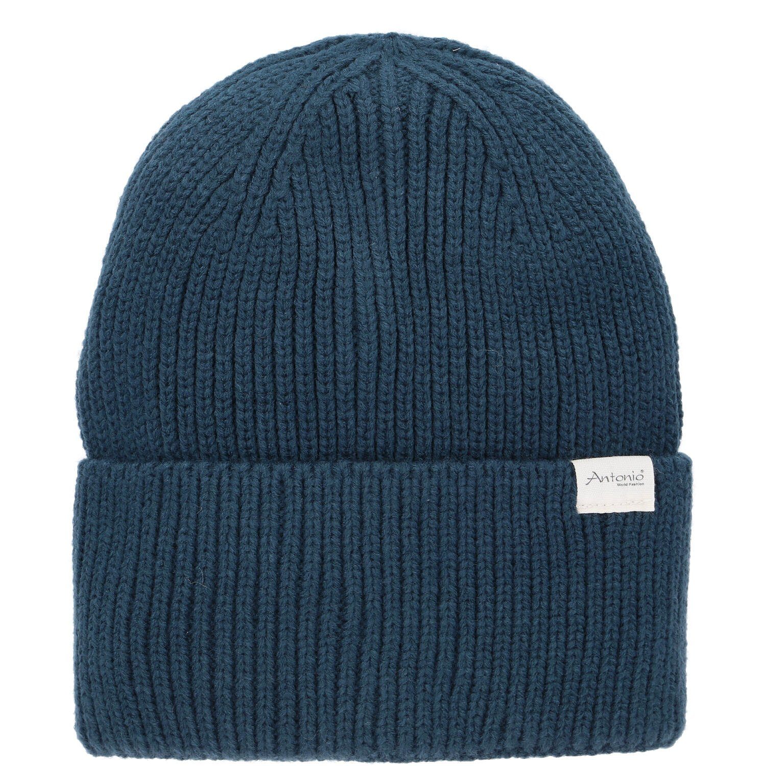 Antonio Strickmütze Antonio Winter Strickmütze mit Umschlag petrol (1-St) günstig online kaufen