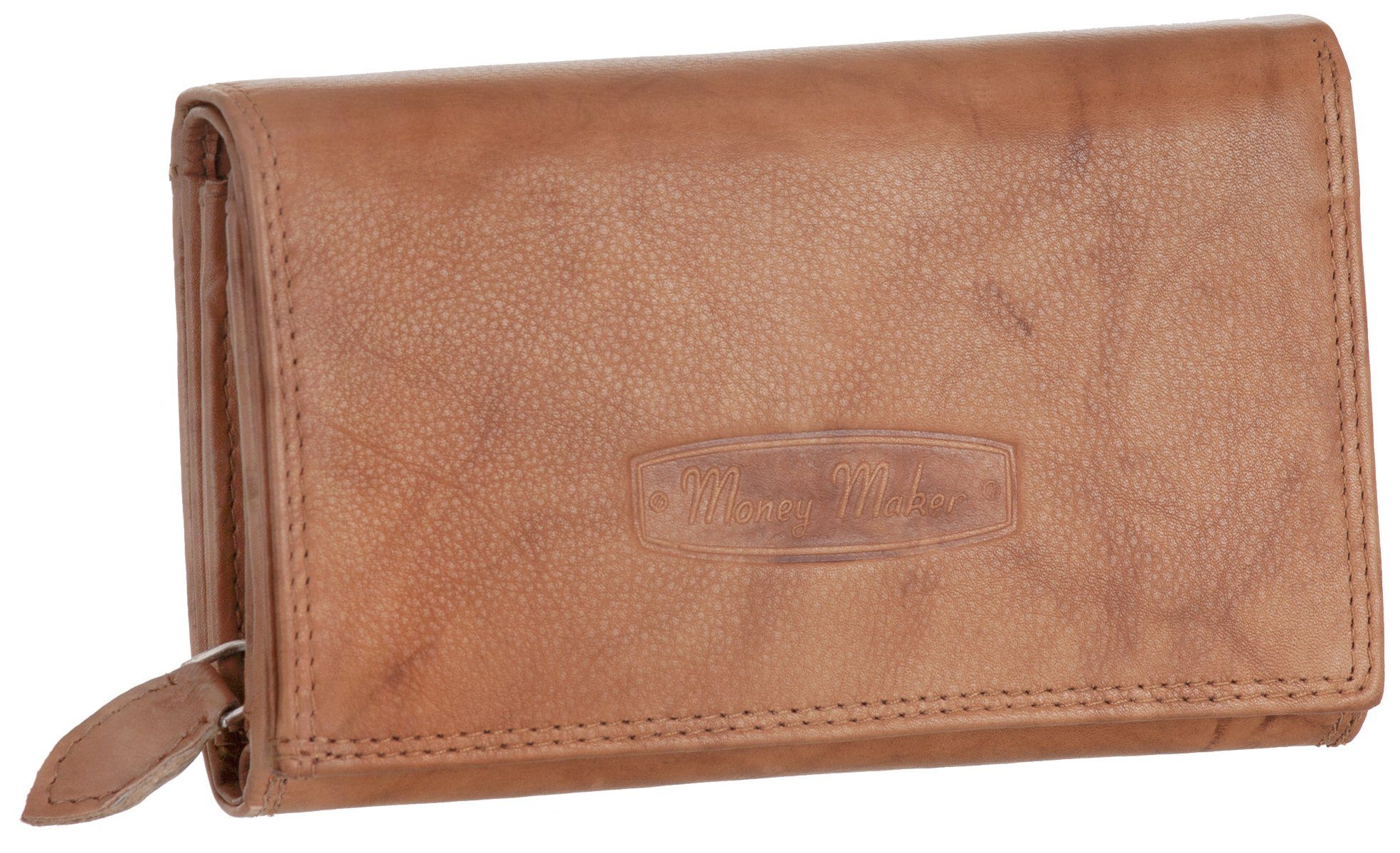Money Maker Geldbörse, Damen Geldbörse Echt-Leder RFID 18 Karten Portemonna günstig online kaufen