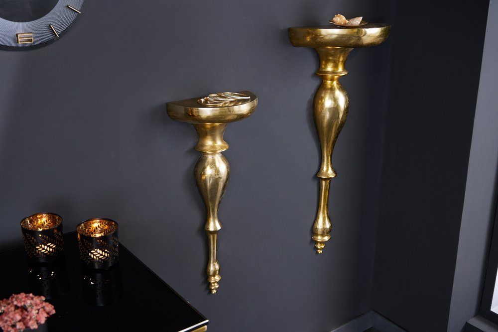 riess-ambiente Wandregal SCALA 60cm gold, Einzelartikel 1-tlg., Wandkonsole · Metall · Küche · Barock Design