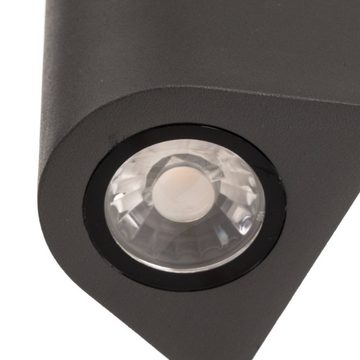 Lucande LED Außen-Wandleuchte Adamali, LED-Leuchtmittel fest verbaut, warmweiß, Modern, Aluminium, dunkelgrau, 1 flammig, inkl. Leuchtmittel