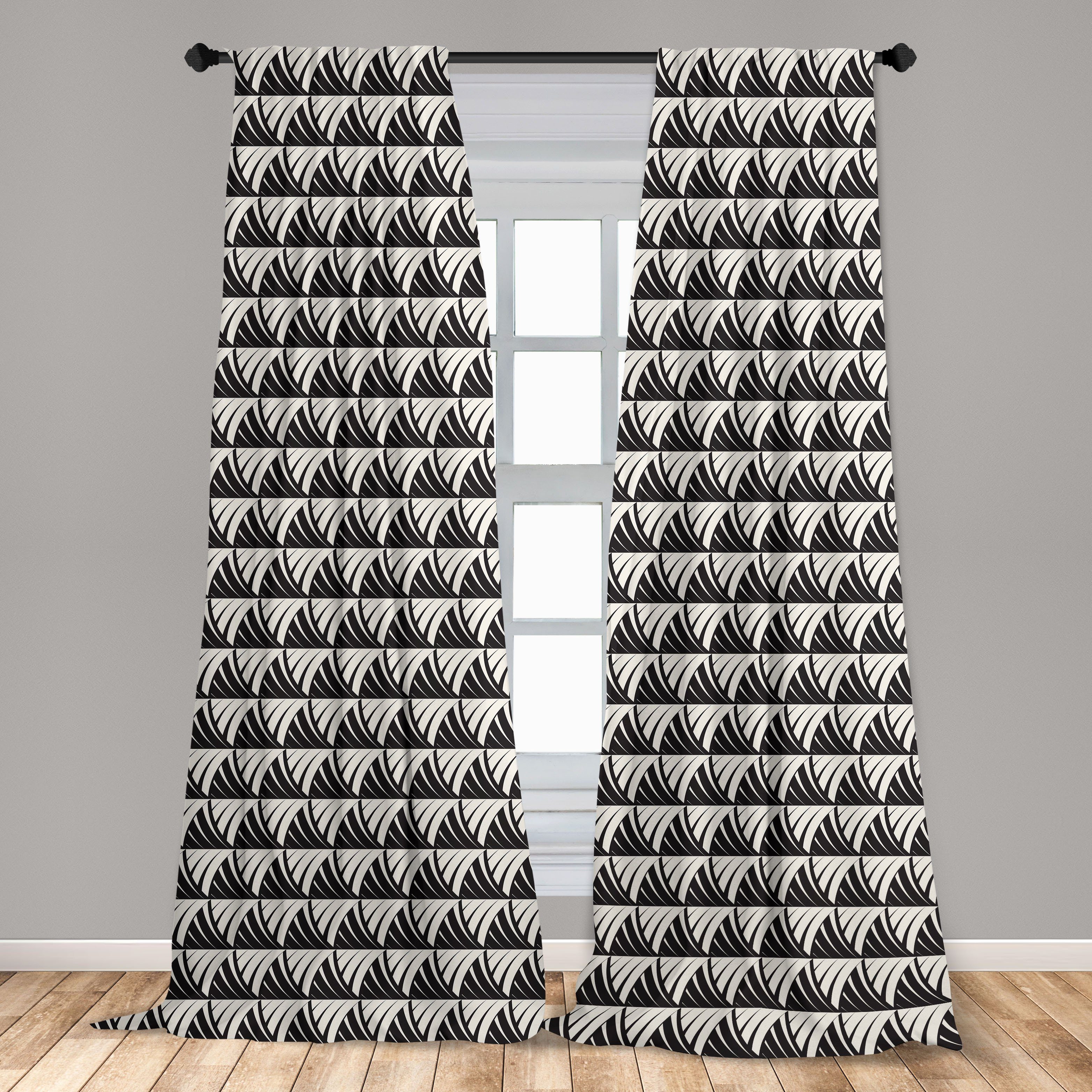 Gardine Vorhang für Wohnzimmer Schlafzimmer Abakuhaus, Kunst-Fliesen-Entwurf Moderne Dekor, Abstrakt Microfaser