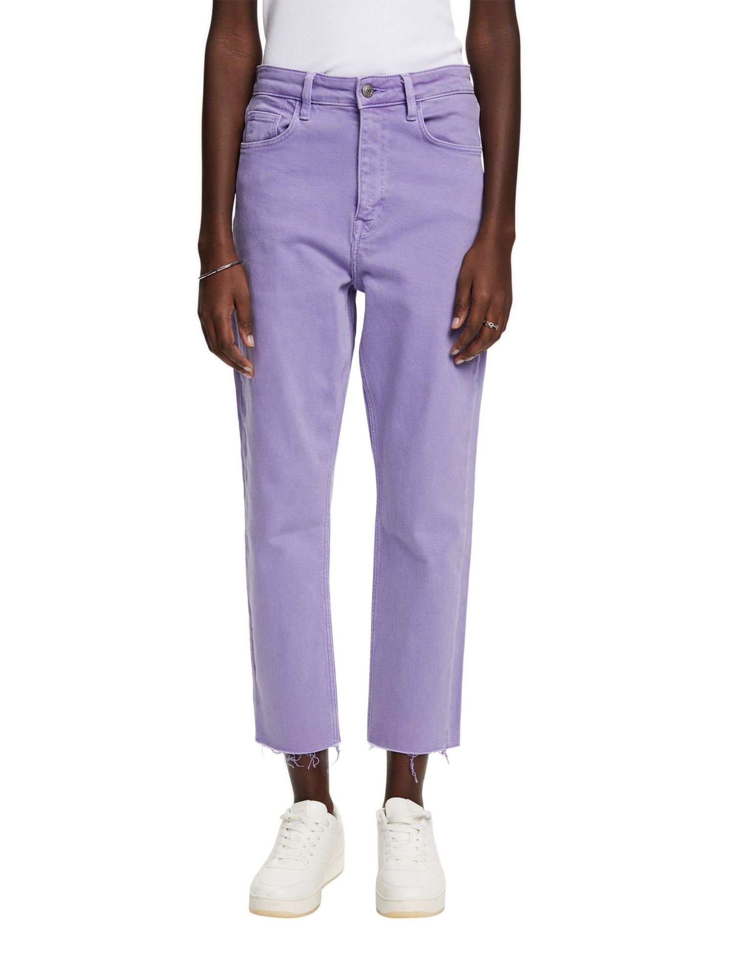 edc by Esprit 7/8-Hose mit Cropped-Hose PURPLE Fransensaum