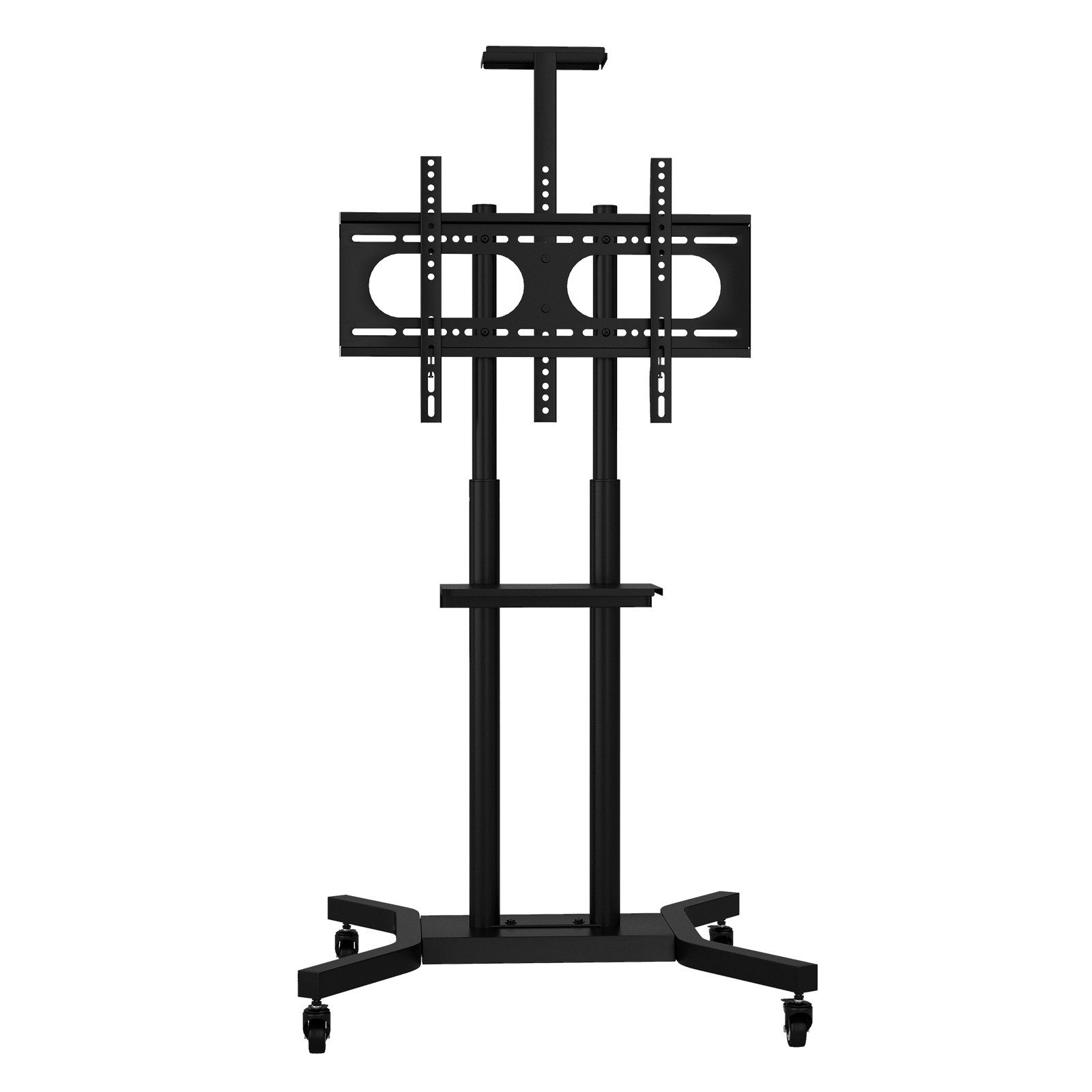 COSTWAY TV-Ständer, (bis 70 Zoll, mit Tablett, für 32-70 Zoll, höhenverstellbar, rollbar)