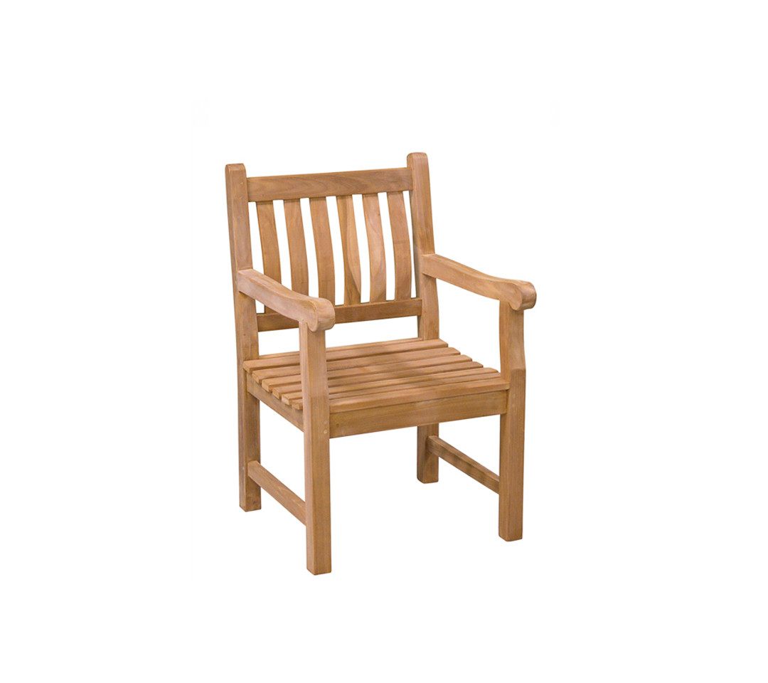 Couchcenter Gartenstuhl Gartenstuhl Sessel PATRICK mit Armlehnen Gartenmöbel Garten Teakholz, Aus Teak Massivholz