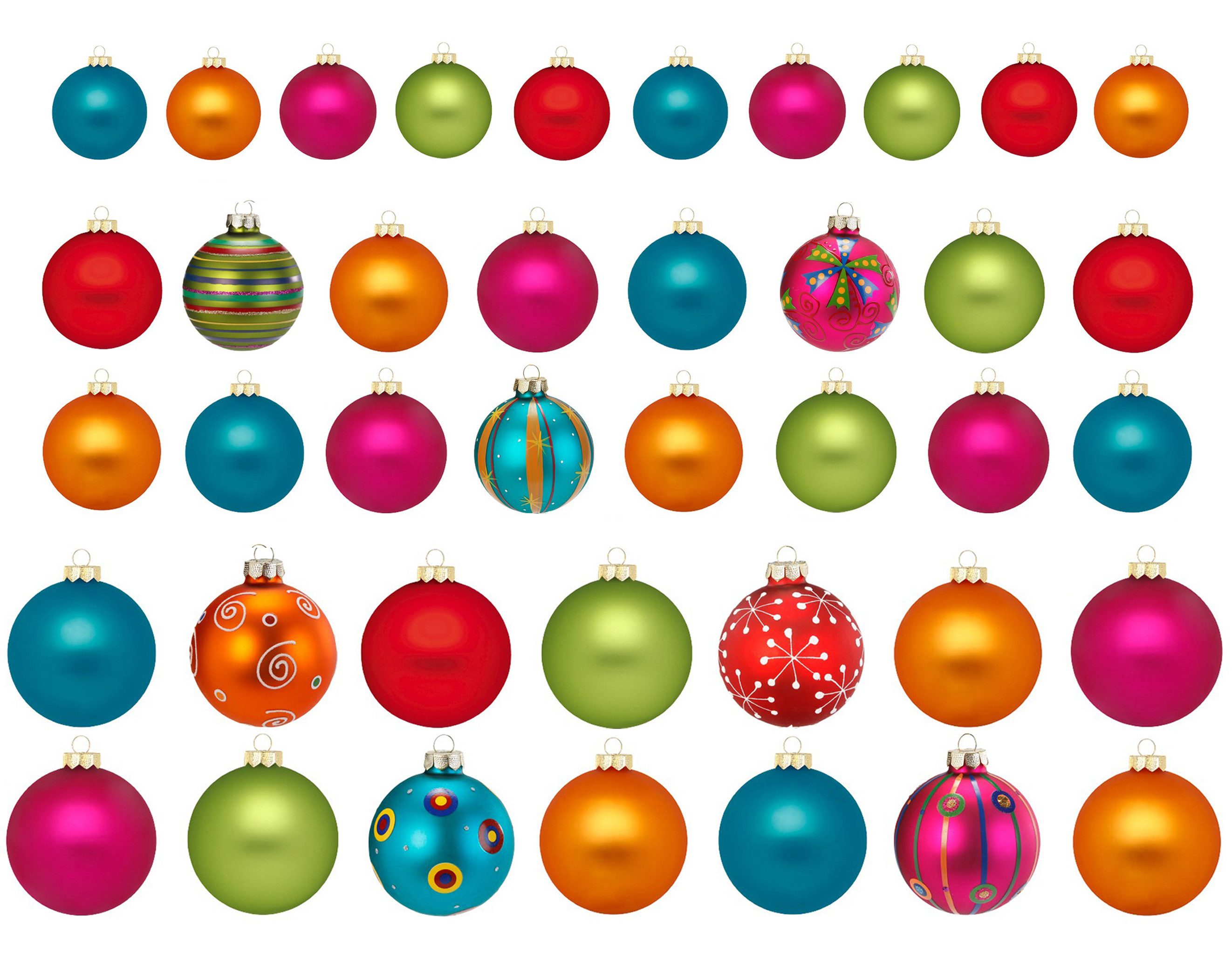 MAGIC by Inge Weihnachtsbaumkugel, Weihnachtskugeln Glas 4-8cm mit Motiv 40er Set - Mille Fiori