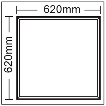 TRANGO LED Panel, 3000PL LED Deckenpanel 40 Watt 3000K warmweiß *LEO* 62x62cm 3200 Lumen - Büroleuchte, Deckenlampe, Deckenleuchte, Rasterleuchte, Einbau-Deckenleuchte, warmweiß, Einlegeleuchte, Büro-Deckenpanel