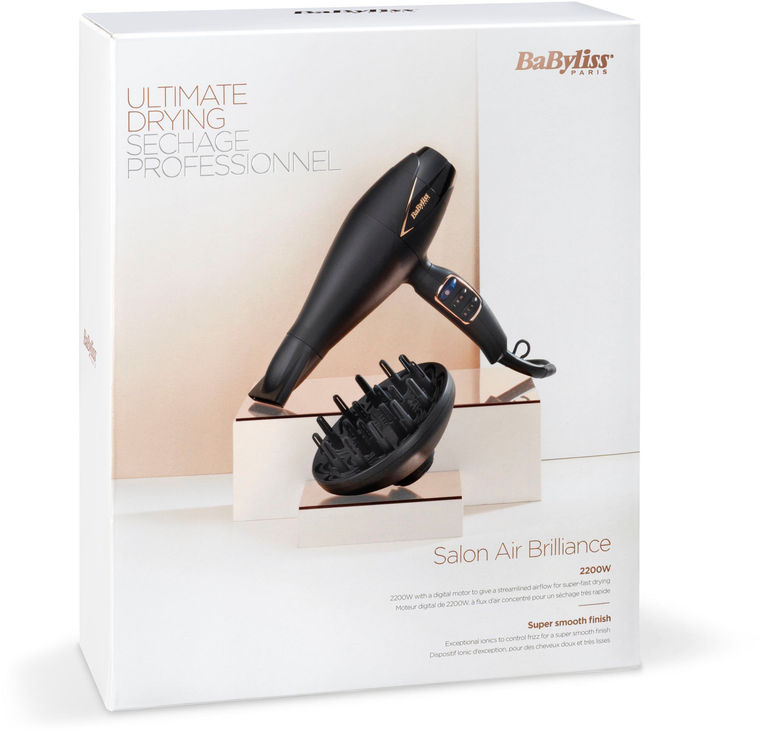 BaByliss Ionic-Haartrockner D665E Salon digitalem mit Motor Brilliance, W, 2200 Air