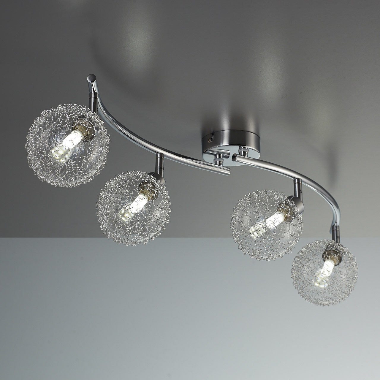 LED Deckenleuchte Design Deckenlampe Deckenspot Chrom Deckenstrahler Wohnzimmer 