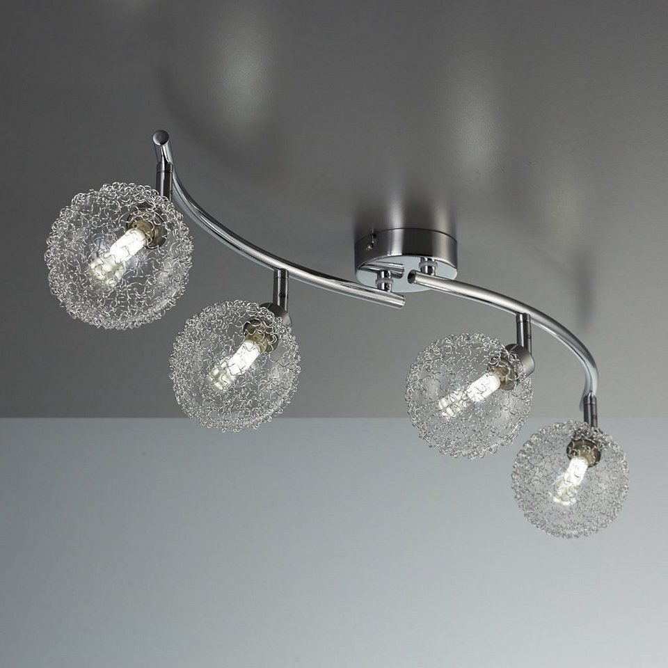 B.K.Licht LED Deckenspot Lepus, Leuchtmittel wechselbar, Warmweiß, LED  Deckenleuchte chrom modern Wohnzimmer Design schwenkbar G9