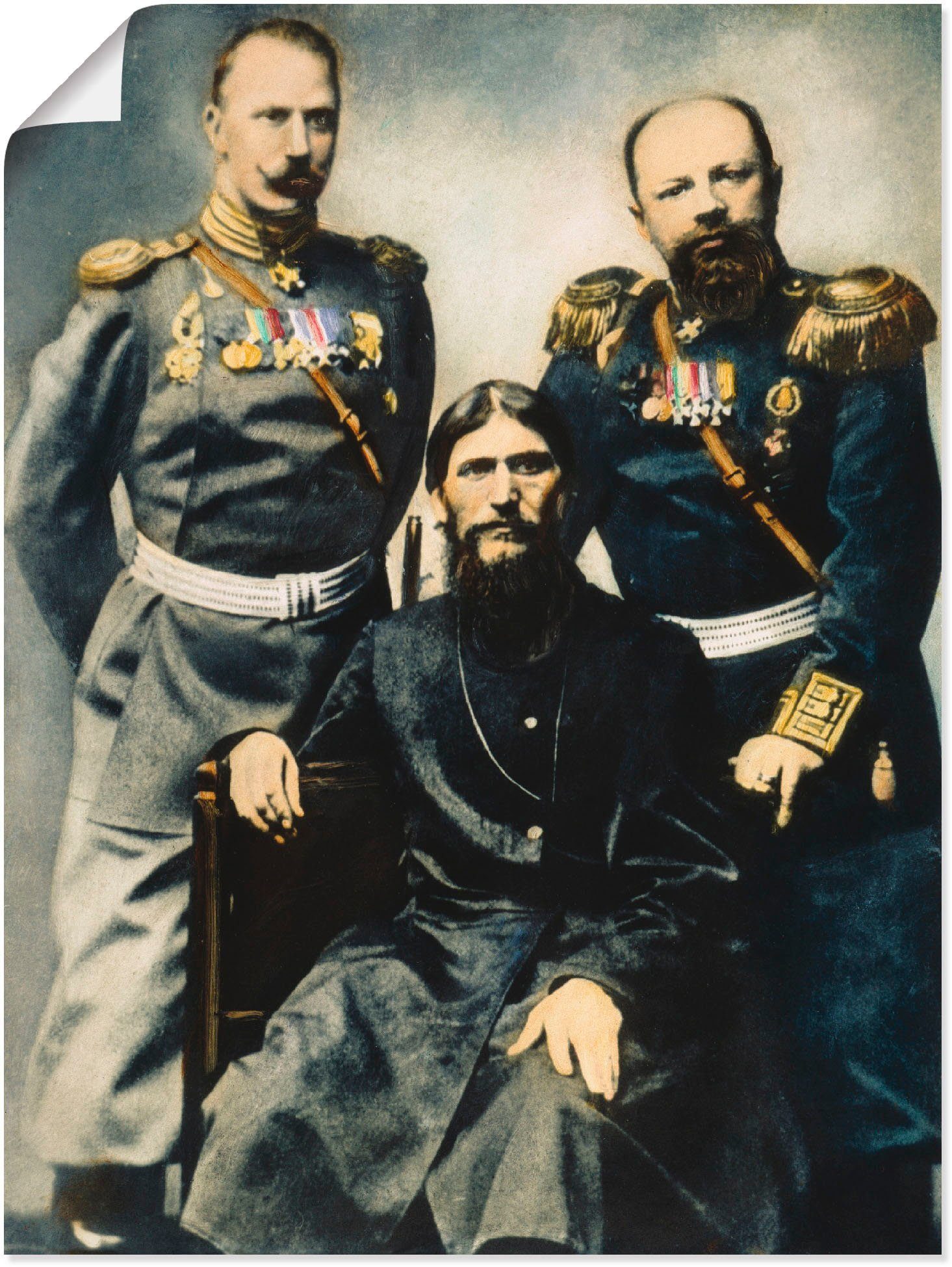 versch. Alubild, Größen Wandaufkleber Rasputin, Menschen Leinwandbild, Mönch, Russischer in als St), Poster Wandbild Artland (1 oder