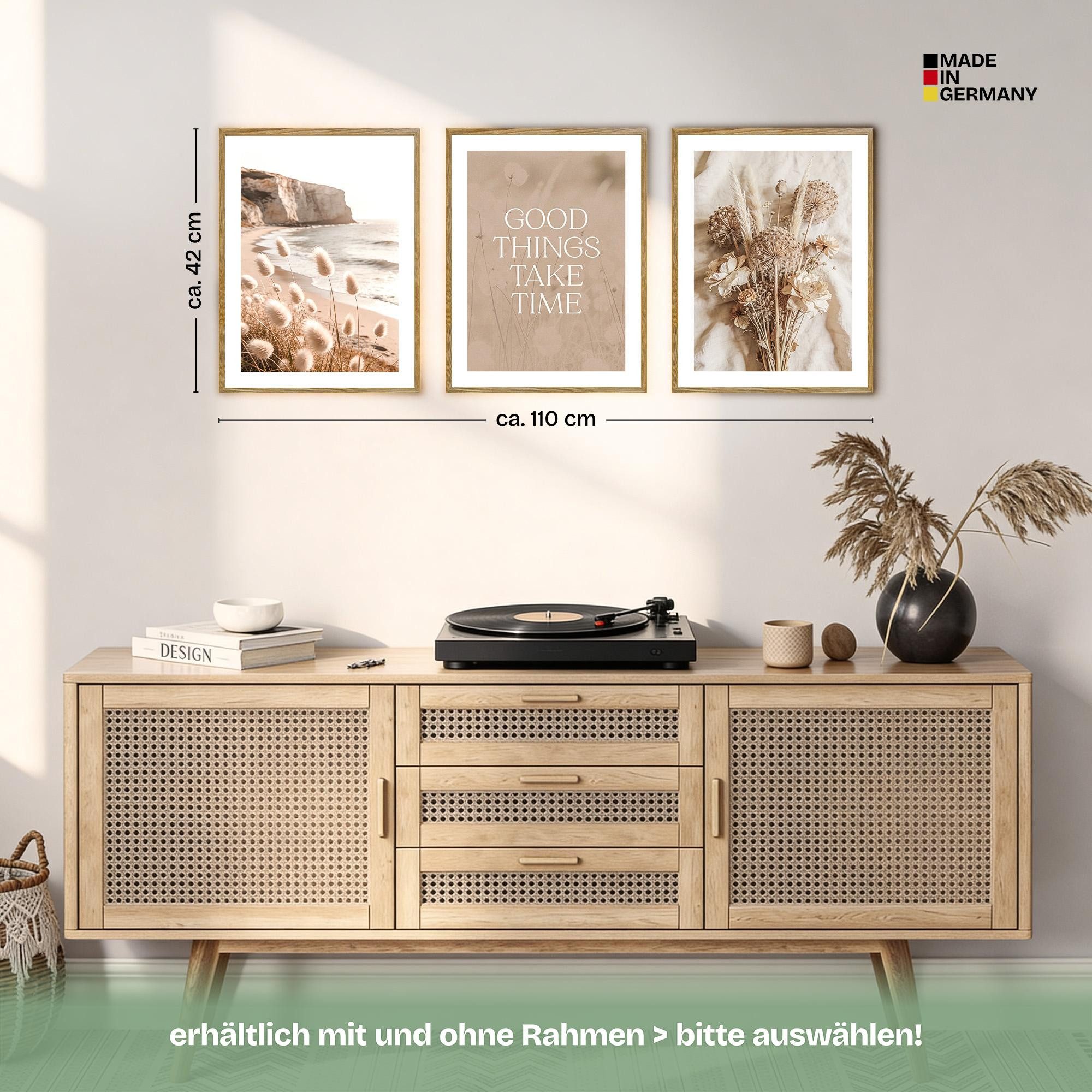ARTFAVES Bilder-Collage Poster Set Boho Summer Trio I mehrteilige Bilderwand I Wandbilder Somm, (Wandbilder modern, 3 St) – Bild 4 von 5