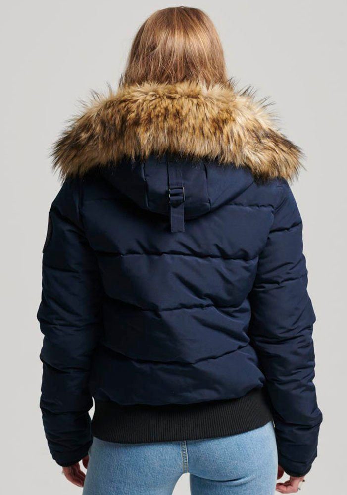 HOODED Navy Chrome Nordic PUFFER BOMBER Superdry EVEREST Steppjacke