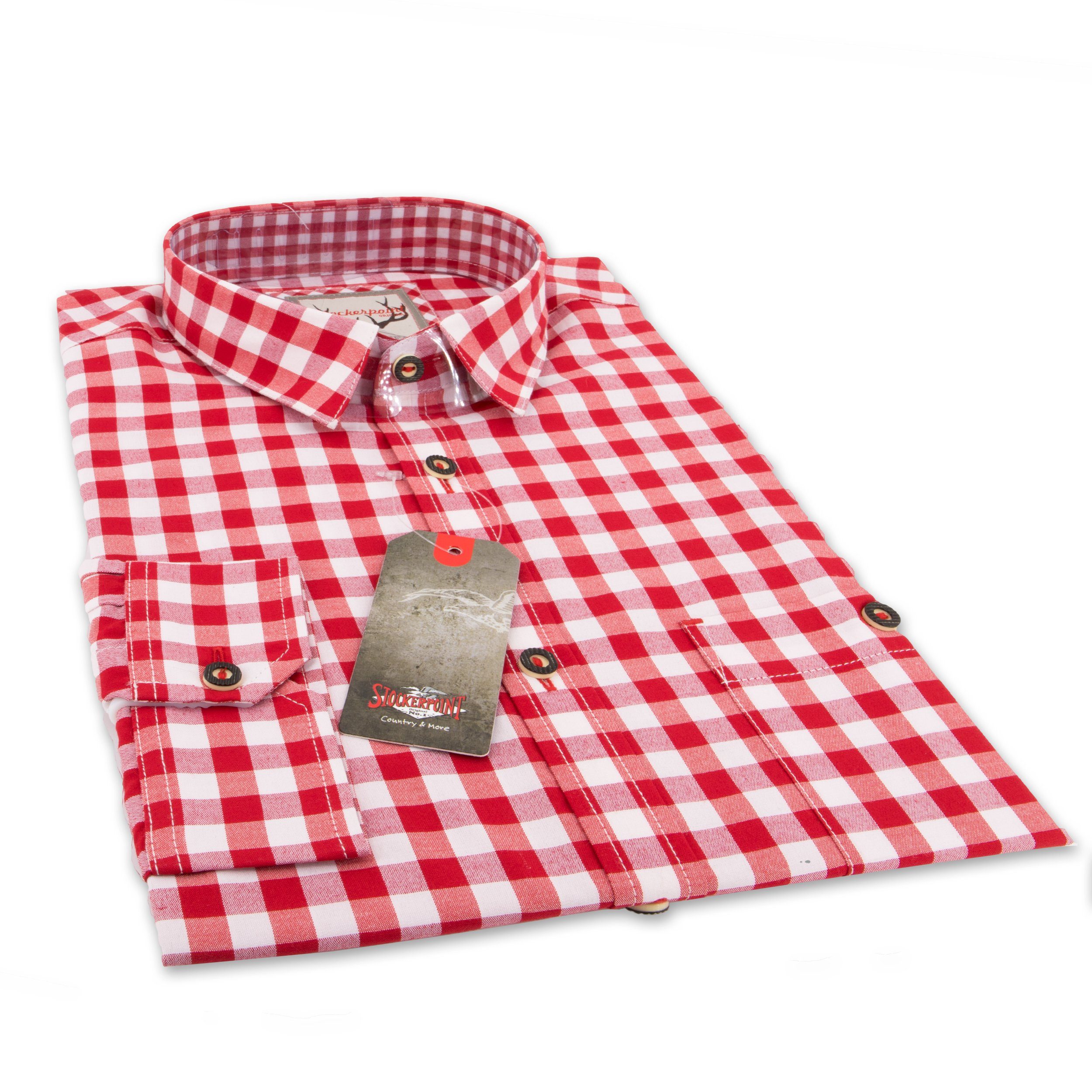 Stockerpoint Trachtenhemd Trachtenhemd OC-Franzl, kariert, modern Fit Rot