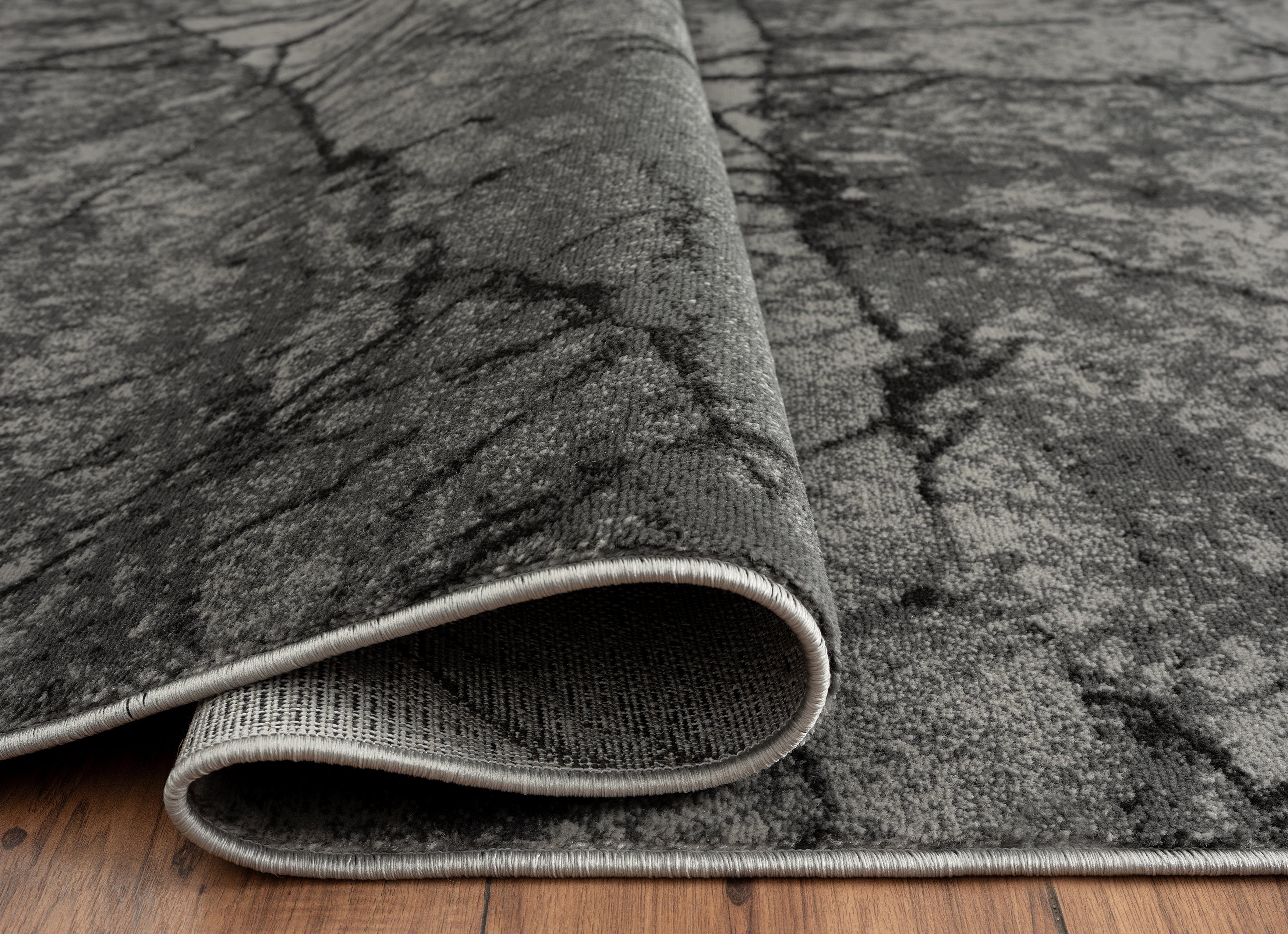 Teppich TEPPIA, -BIENAL mm, hochwertiger Höhe: Küchenteppich rechteckig, 4833A, 10 I Teppich Wohnzimmerteppich Hochwertig Kurzflor Grau Teppichläufer