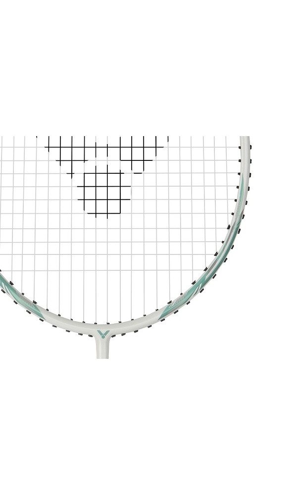 VICTOR Badmintonschläger Auraspeed 9 R (ausgewogen/flexibel) weiss/grün - besaitet, Gewichtsklasse: 4U/G5