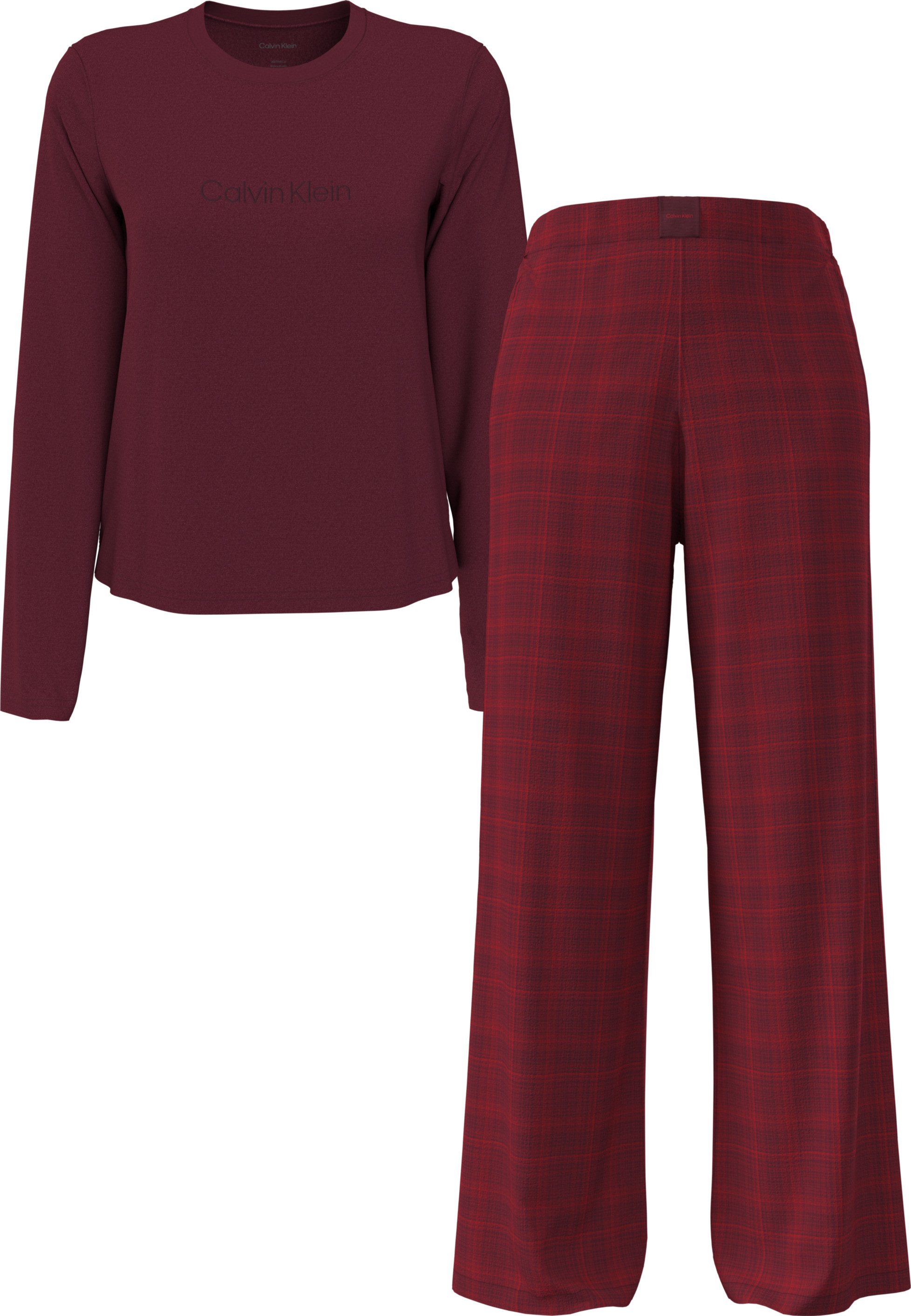 Calvin Klein Underwear Schlafanzug LS TEE FLANNEL PANT SET Mit elastischem Bund