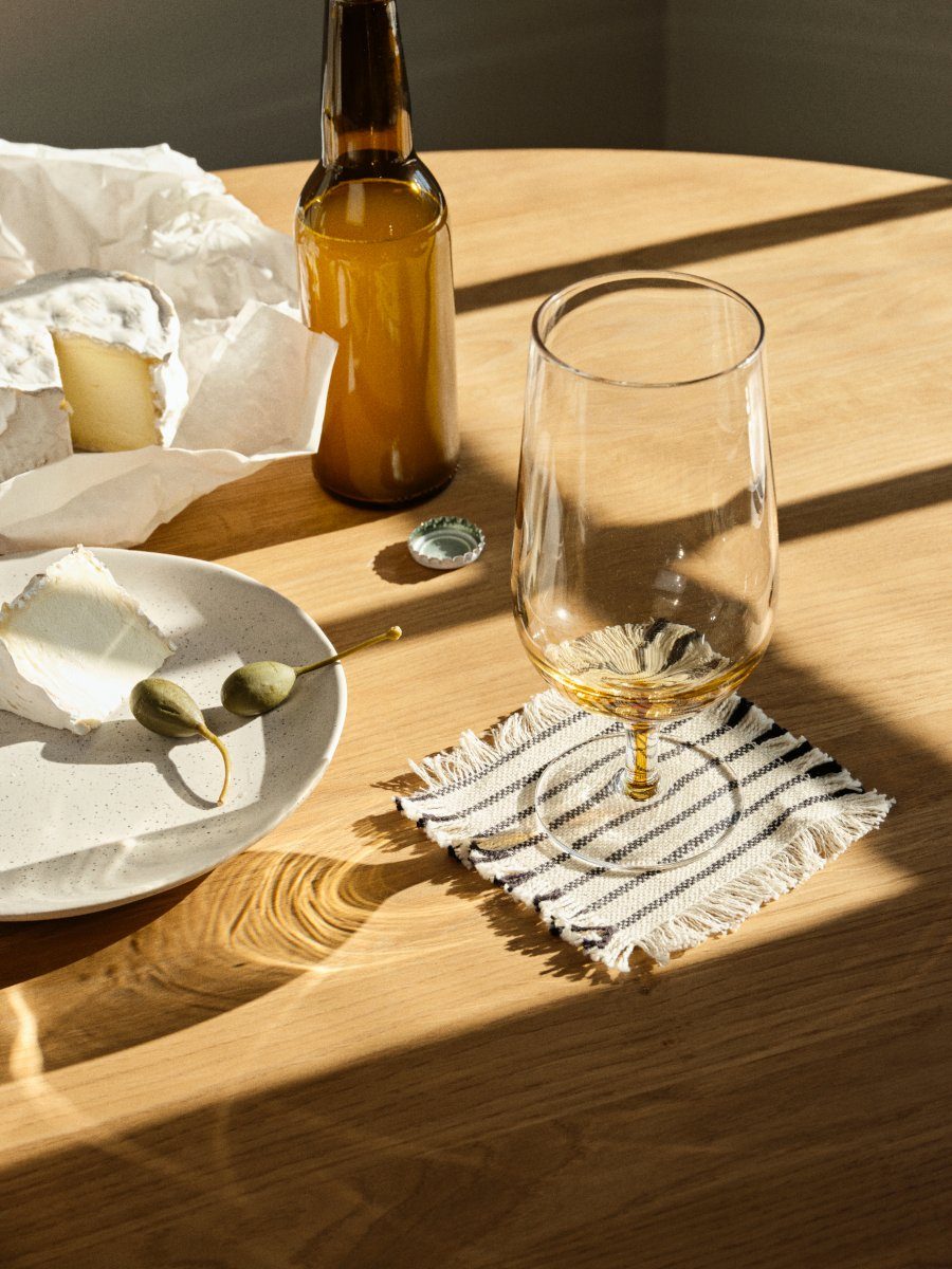 Broste Copenhagen Platzset Elouise Untersetzer off white/fungi grey 10x10cm Set4, Elouise Untersetzer