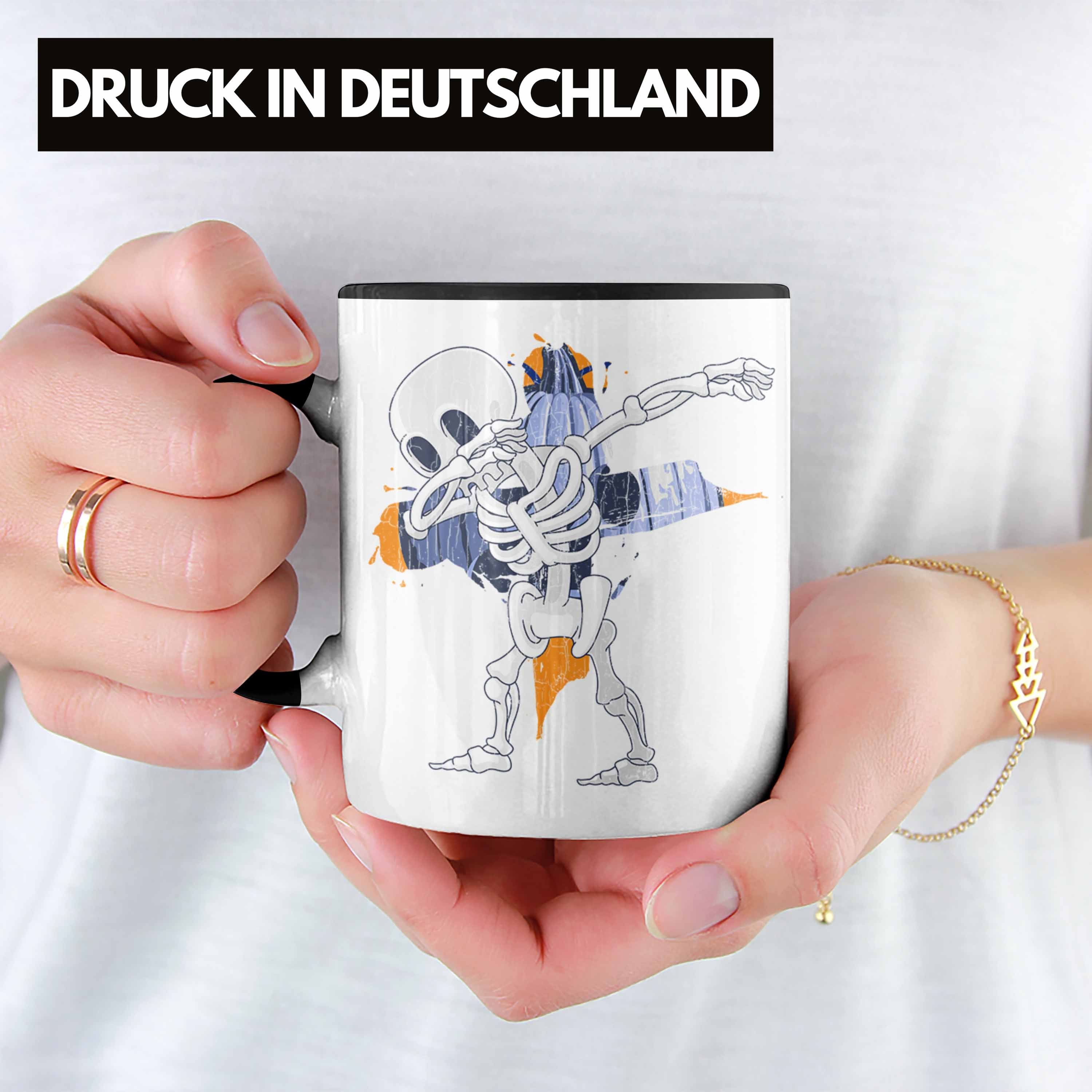 Dabbing Schwarz Becher Tasse Tasse Halloween Kürbis Dekoration Trendation Skelet