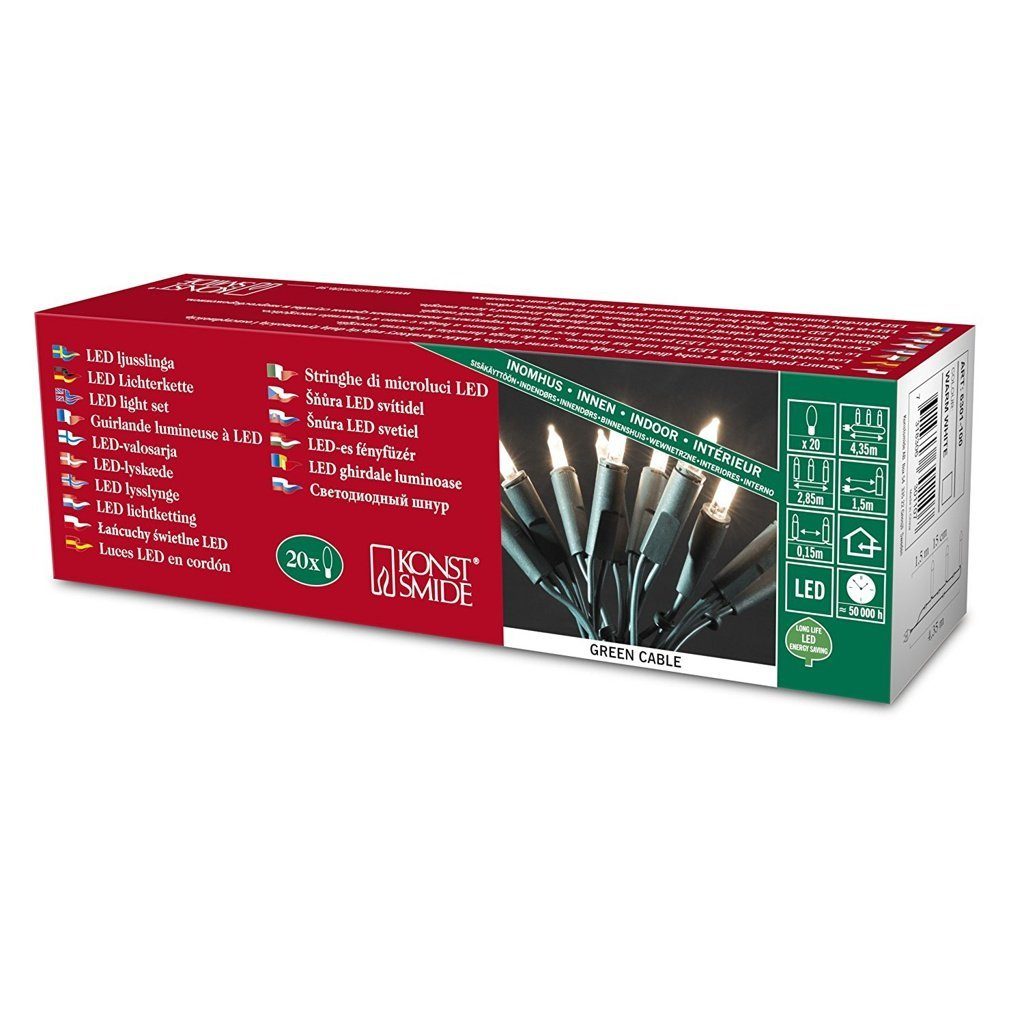 KONSTSMIDE Lichtervorhang LED Minilichterkette 20-er Innen