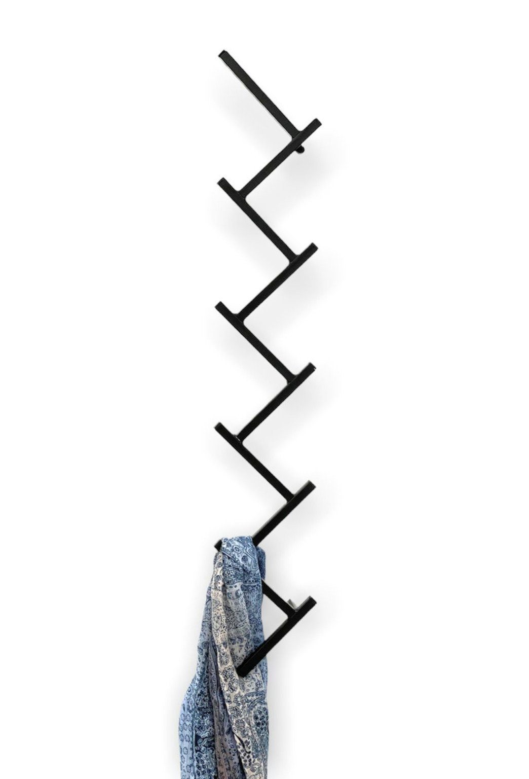 DanDiBo Wandgarderobe Garderobe mit 10 Haken Гачки гардеробні Schwarz Kleiderständer 80 cm, auch als Handtuchhalter geeignet