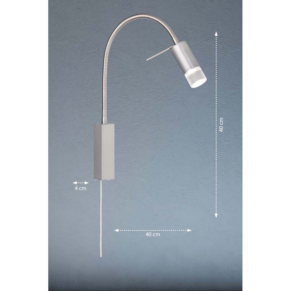 etc-shop LED Wandleuchte, Wandlampe LED Bettleuchte Leseleuchte Schlafzimmerlampe flexibel
