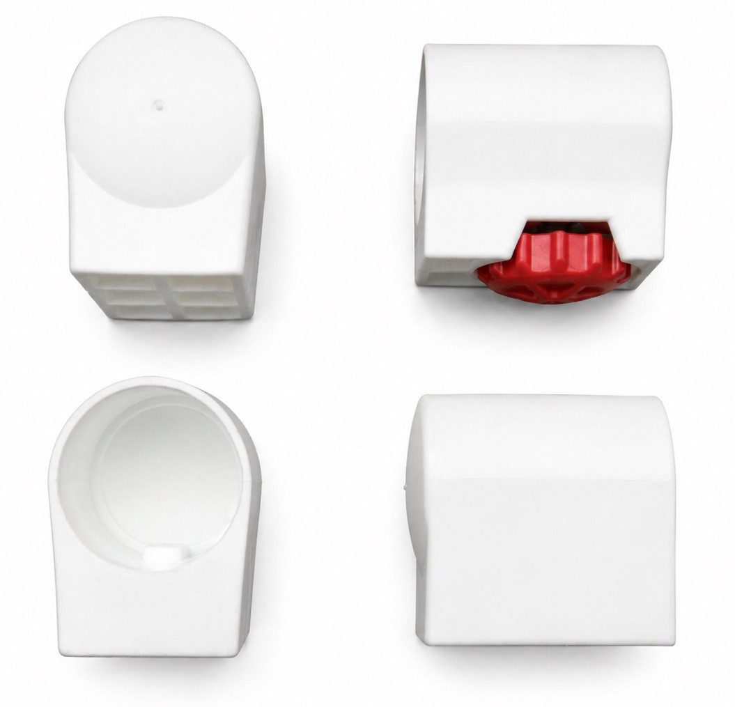 Gardissimo Abdeckkappe 4 er Set Fußkappen weiß 30 oder 38 mm rund, (Spar-Set, 4-St., 4 mal Fußkappen), wetterfest - Made in Germany