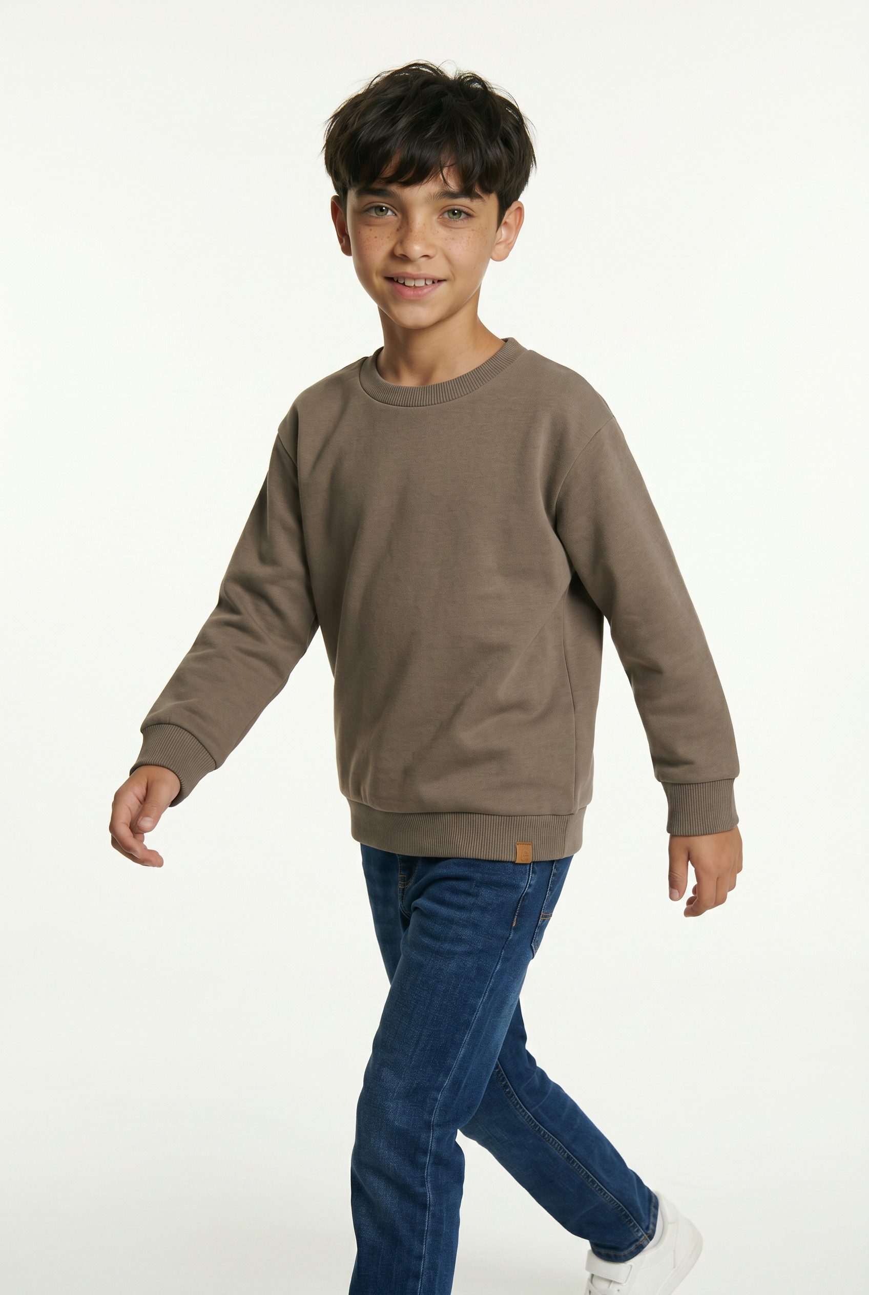 Lil' Atelier Sweatshirt NMNILONDON LOOSE SWEAT BRU LIL NOOS Baumwollmischung