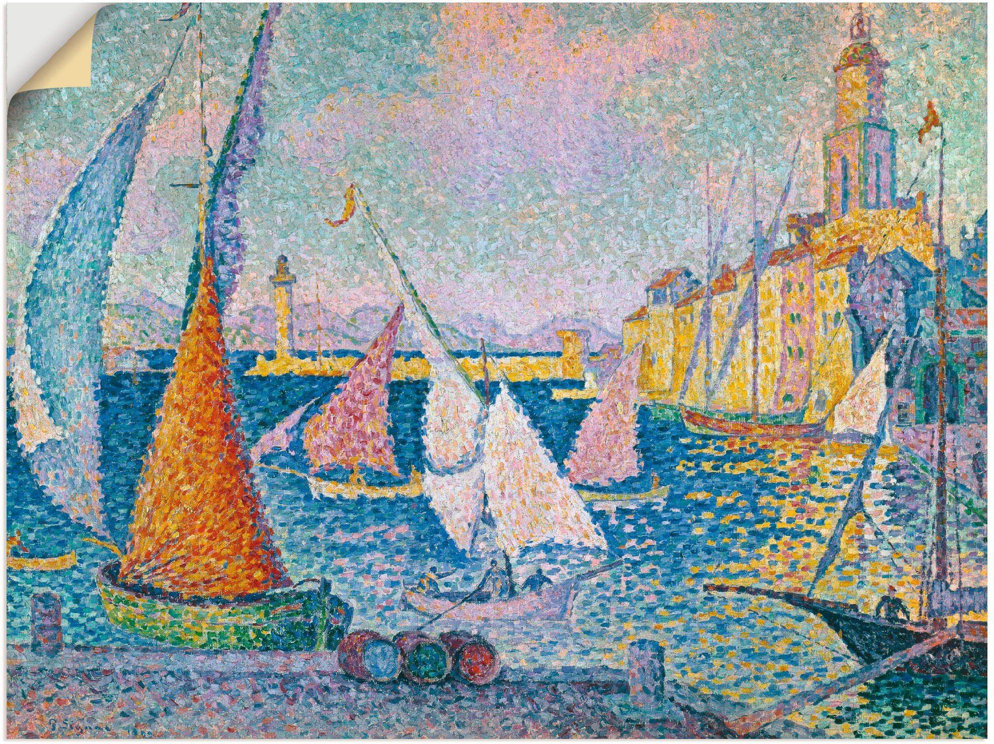 Artland Wandbild Der Hafen von Tropez. oder St), versch. (1 als Boote 1899, in Schiffe Poster St. Leinwandbild, & Größen Wandaufkleber