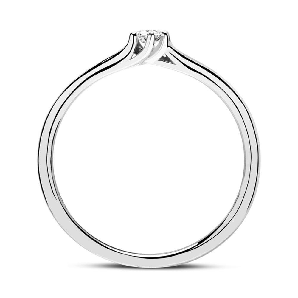 Unique Goldring Verlobungsring 14K Weiß...