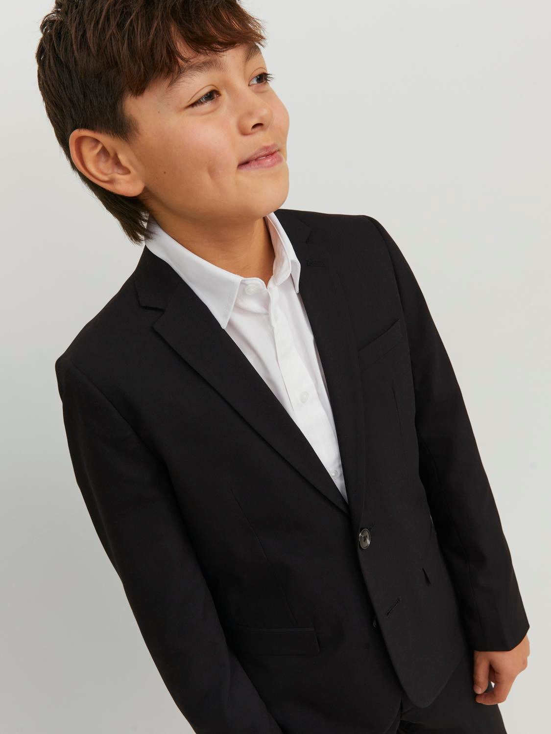Jack & Jones Junior Sakko JPRSOLAR stylisch, elastisch, pflegeleicht unifarben, modisch, slim fit, Reverskragen