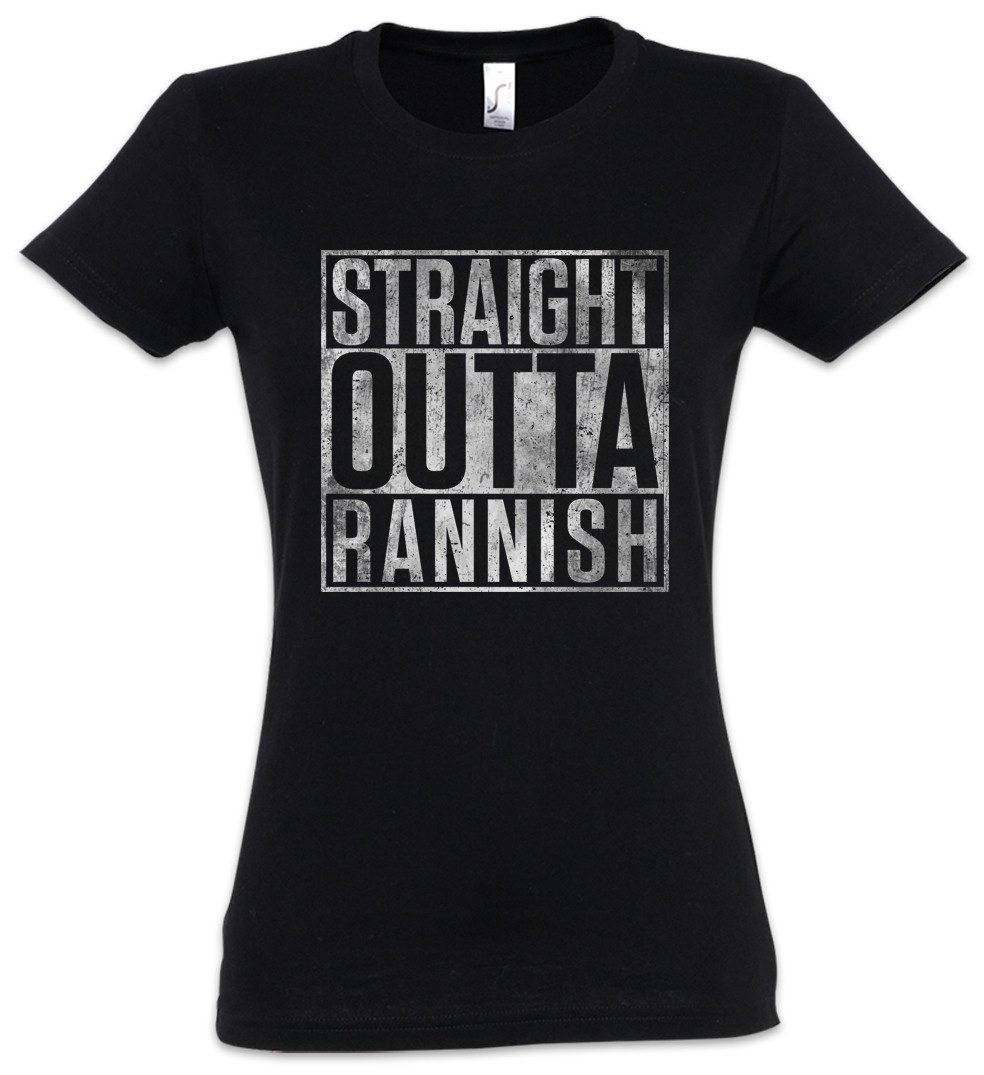 Urban Backwoods Print-Shirt Straight Outta Rannish Damen T-Shirt The Kingkiller Books Fantasy (1-tlg) Chronicle Kvothe Die Königsmörder