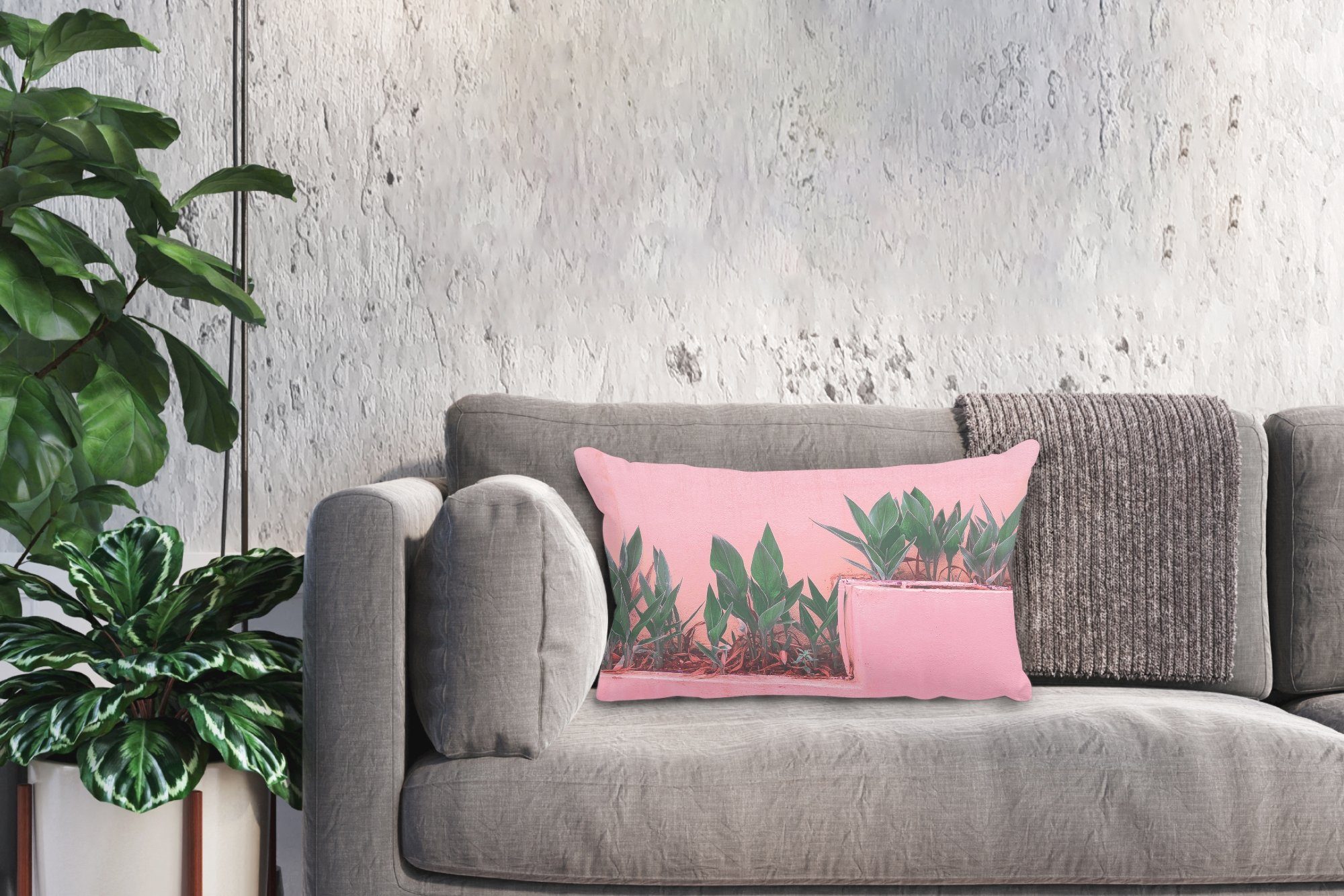 MuchoWow - Füllung, - Farbe, mit Wohzimmer Zierkissen, Dekoration, Pflanzen Dekokissen Sommer Dekokissen Schlafzimmer