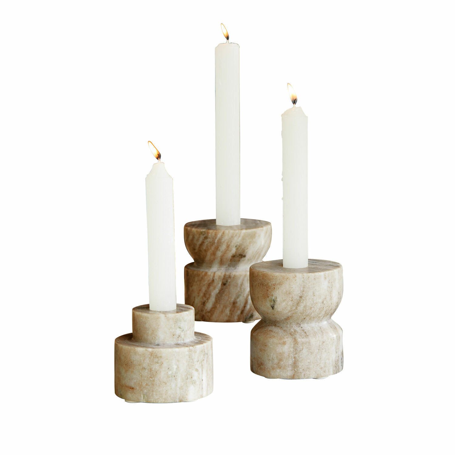 Kerzenständer Kerzenhalter 3er Set Ulxeno beige