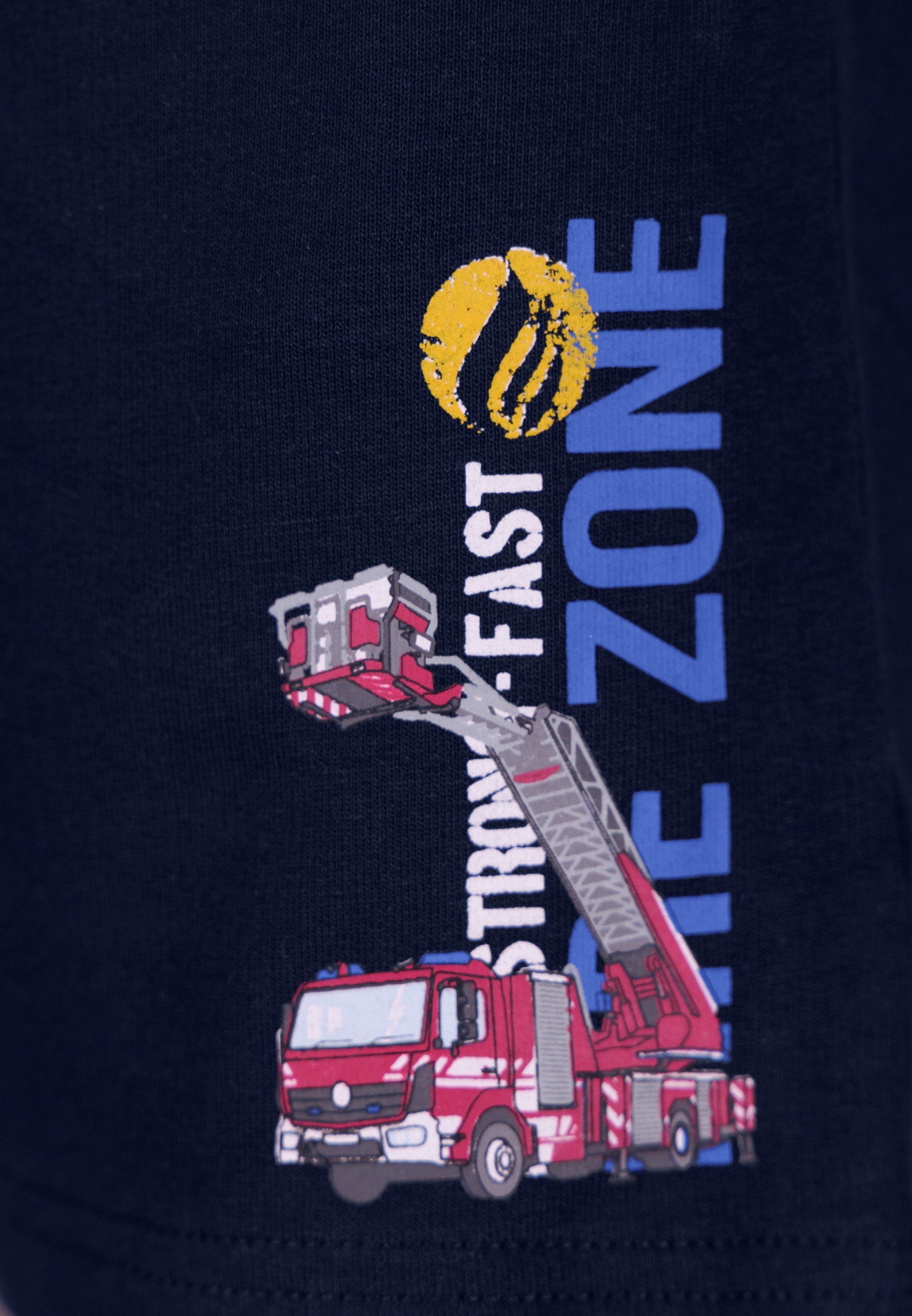 Zone coolem AND Shorts dunkelblau Feuerwehr-Print mit PEPPER Fire SALT