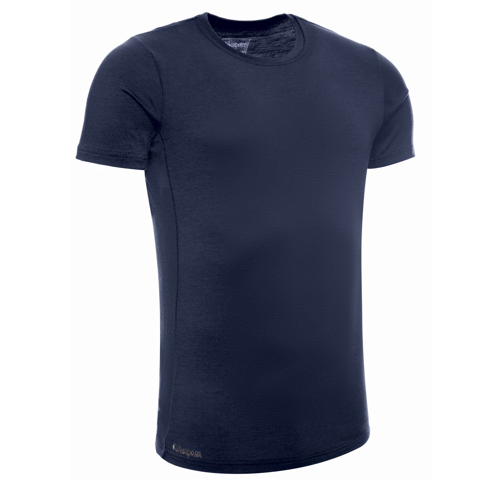 Merino Rundhalsshirt - Blau Merino 200 Made in Sportswear Merinowolle Germany Slimfit Kurzarm reiner Kaipara Shirt aus (1-tlg) Herren