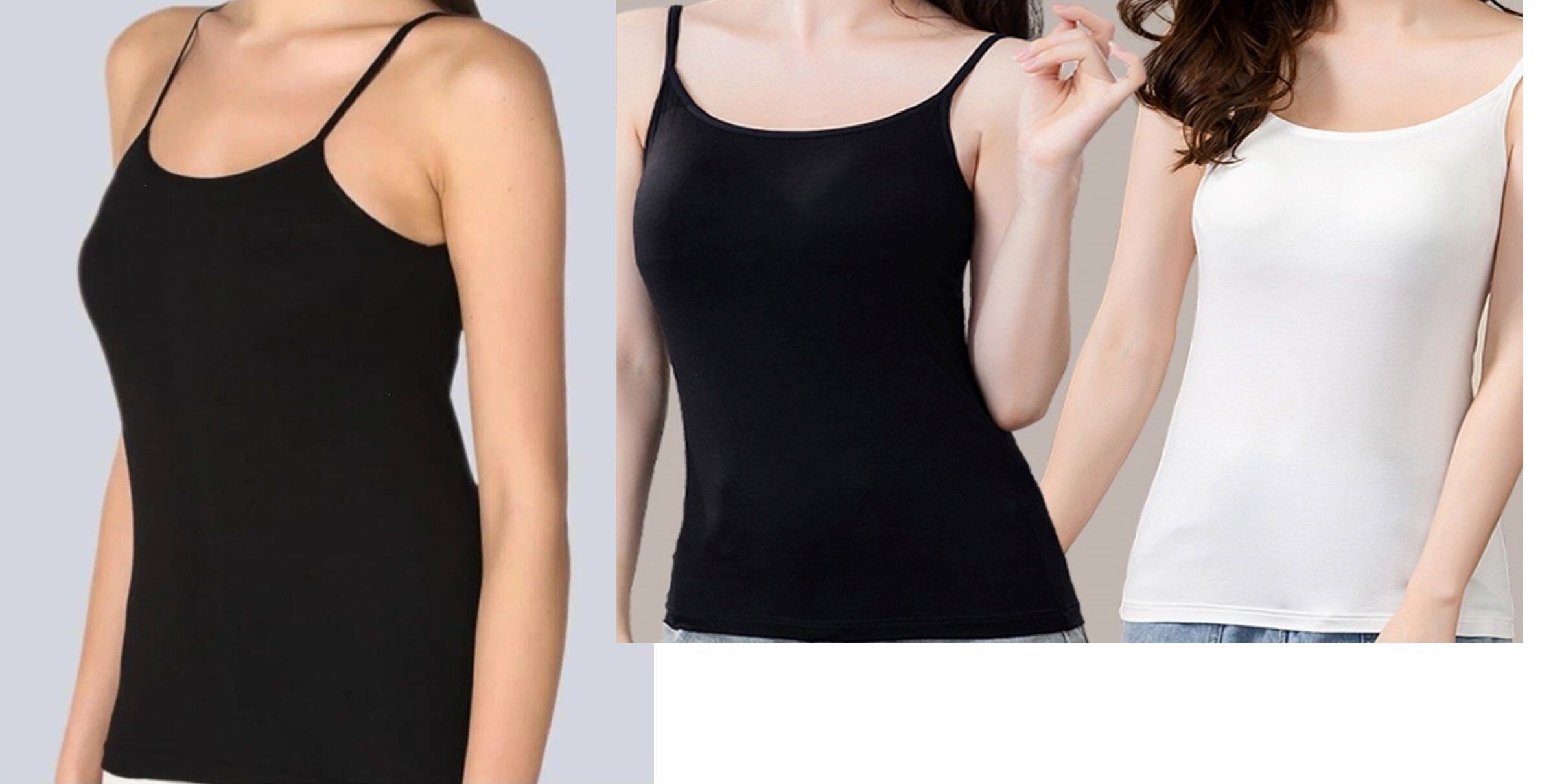 cwonlineshop Unterhemd Damen Tanktop aus weicher Feinripp-Qualität (Spar-Set 4 Stück, 4-St) 100% Baumwolle (A517-18) Schwarz