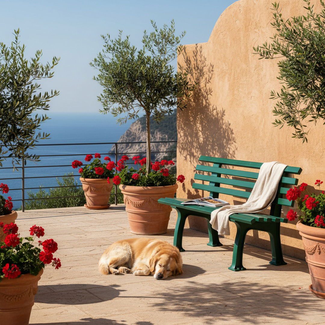 PROREGAL® Gartenbank ANTIGUA aus Kunststoff Parkbank Sitzbank Garten Balkon Terrasse