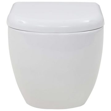 vidaXL Tiefspül-WC Wand-WC Keramik Weiß