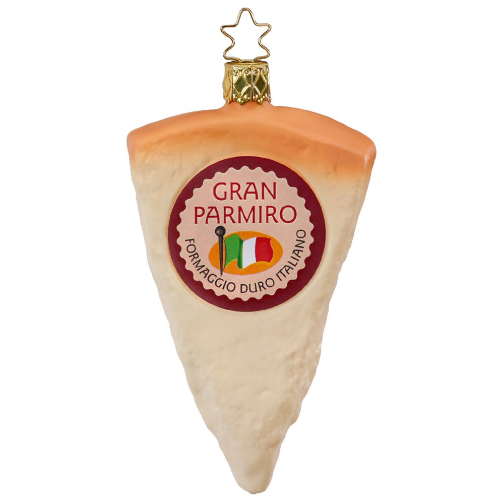 Parmesan INGE-GLAS® Käse mundgeblasen, (1-tlg), handbemalt Christbaumschmuck