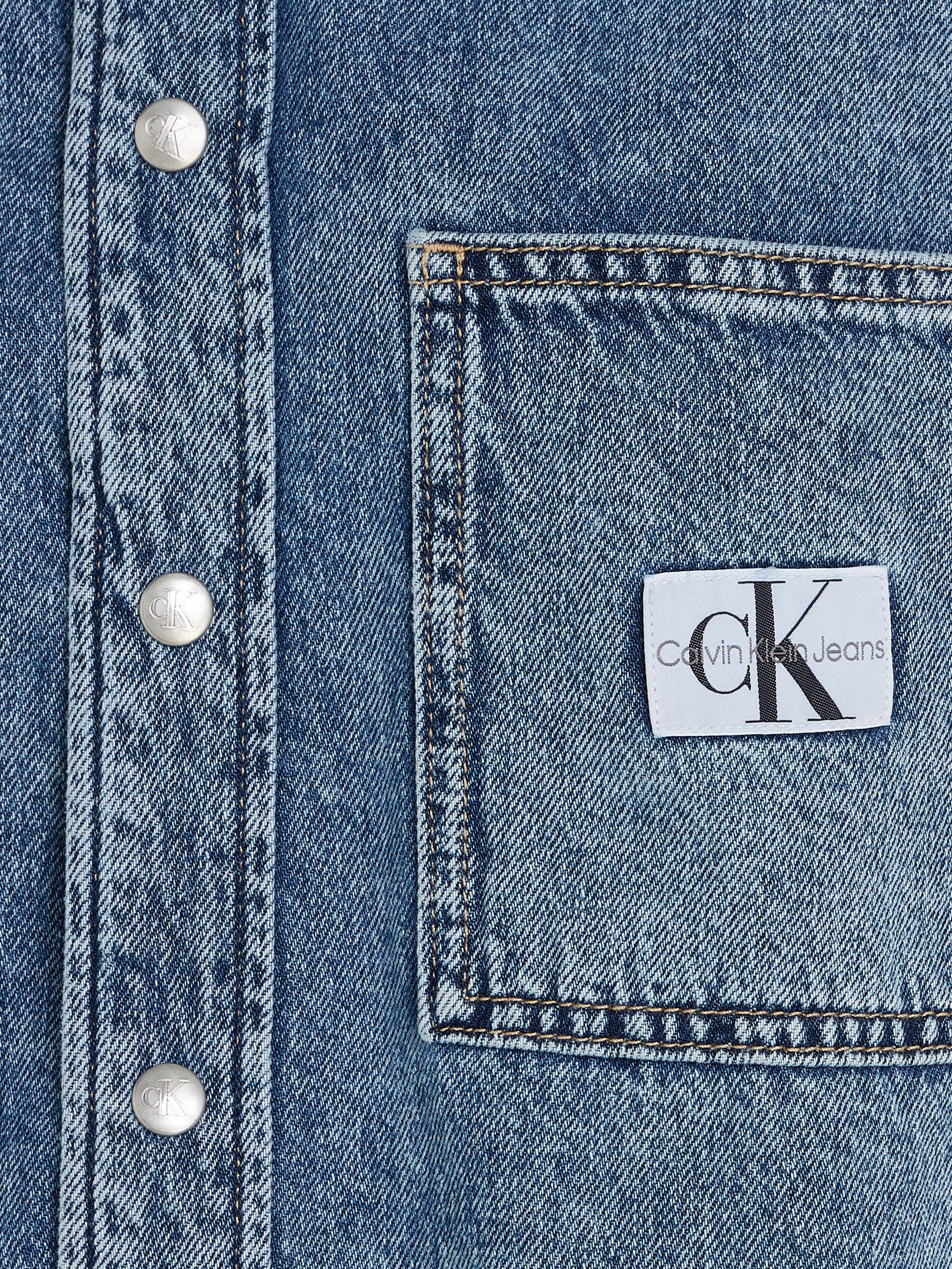 CROPPED Klein Jeans DENIM DAD SHIRT Jeansbluse Calvin