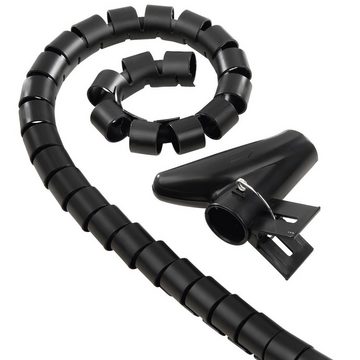 Hama Kabelführung Flexibler Spiral-Kabelschlauch mit Einzieh-Werkzeug, 25 mm, 2 m