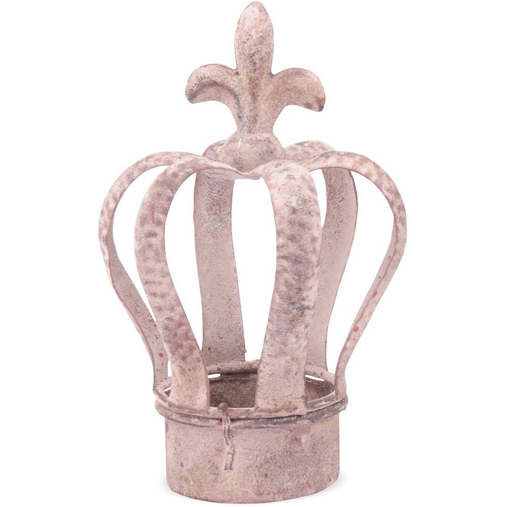 matches21 HOME & HOBBY Gartenfigur Dekokrone Metall Gartendeko grau Vintage Shabby 12 cm, (1 St)