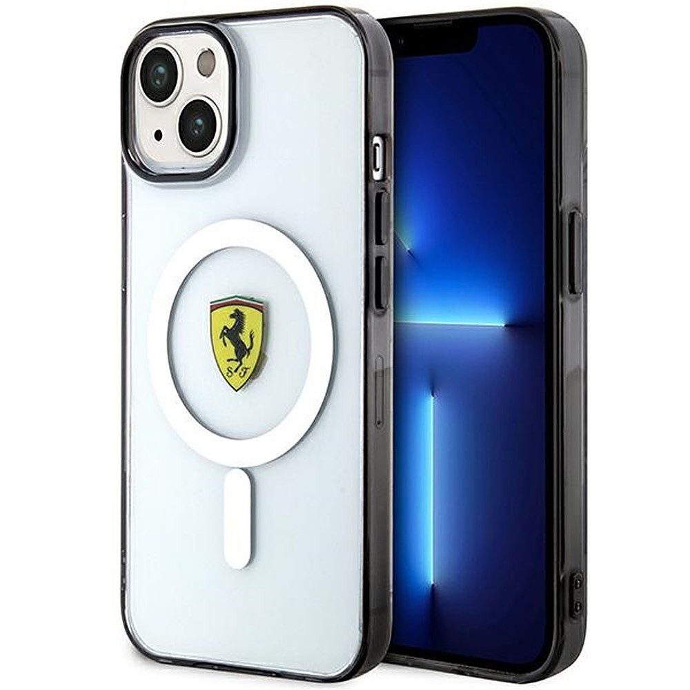 Ferrari Handyhülle MagSafe Schutzhülle 6,1 Zoll, MagSafe, transparent, stoßfest, Lizenzware