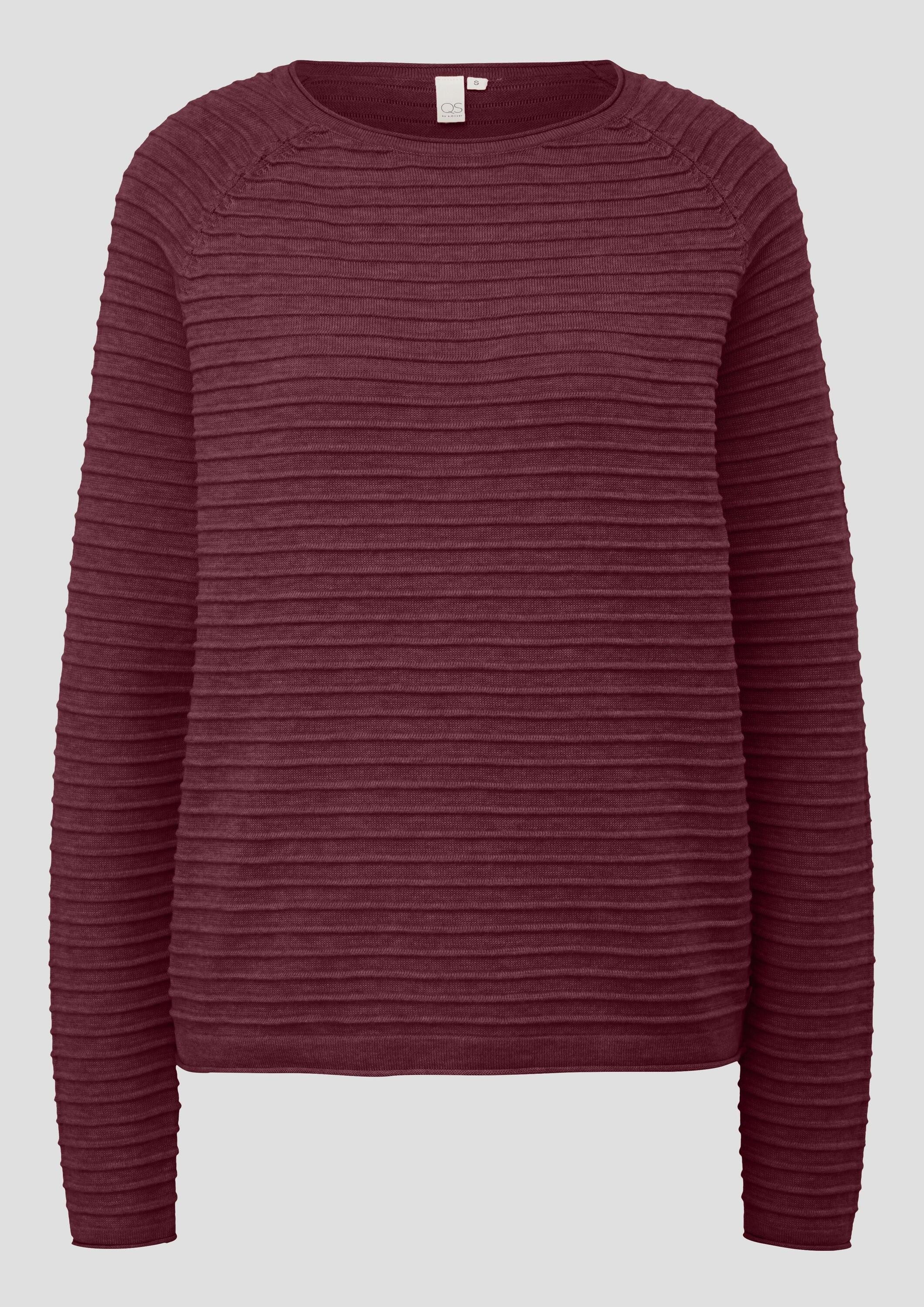 QS Longpullover Strickpullover Pullover aus Viskosemix